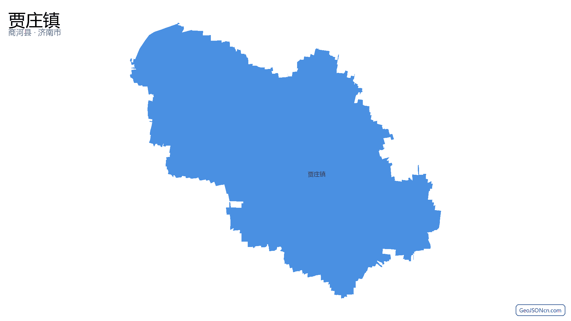 贾庄镇行政区划边界地图(商河县·济南市),提供GeoJSON、SHP矢量边界数据下载及高清地图大图(PNG/JPG) - GeoJSONcn.com