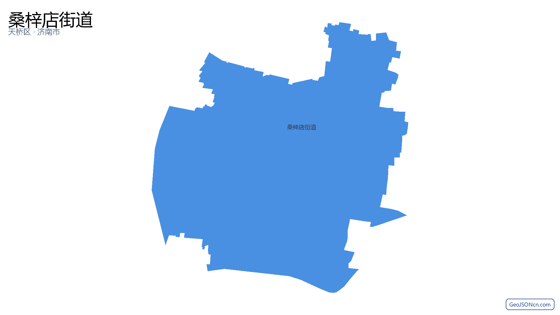 桑梓店街道行政区划边界地图（天桥区·济南市）,提供GeoJSON、SHP矢量边界数据下载及高清地图大图(PNG/JPG) - GeoJSONcn.com