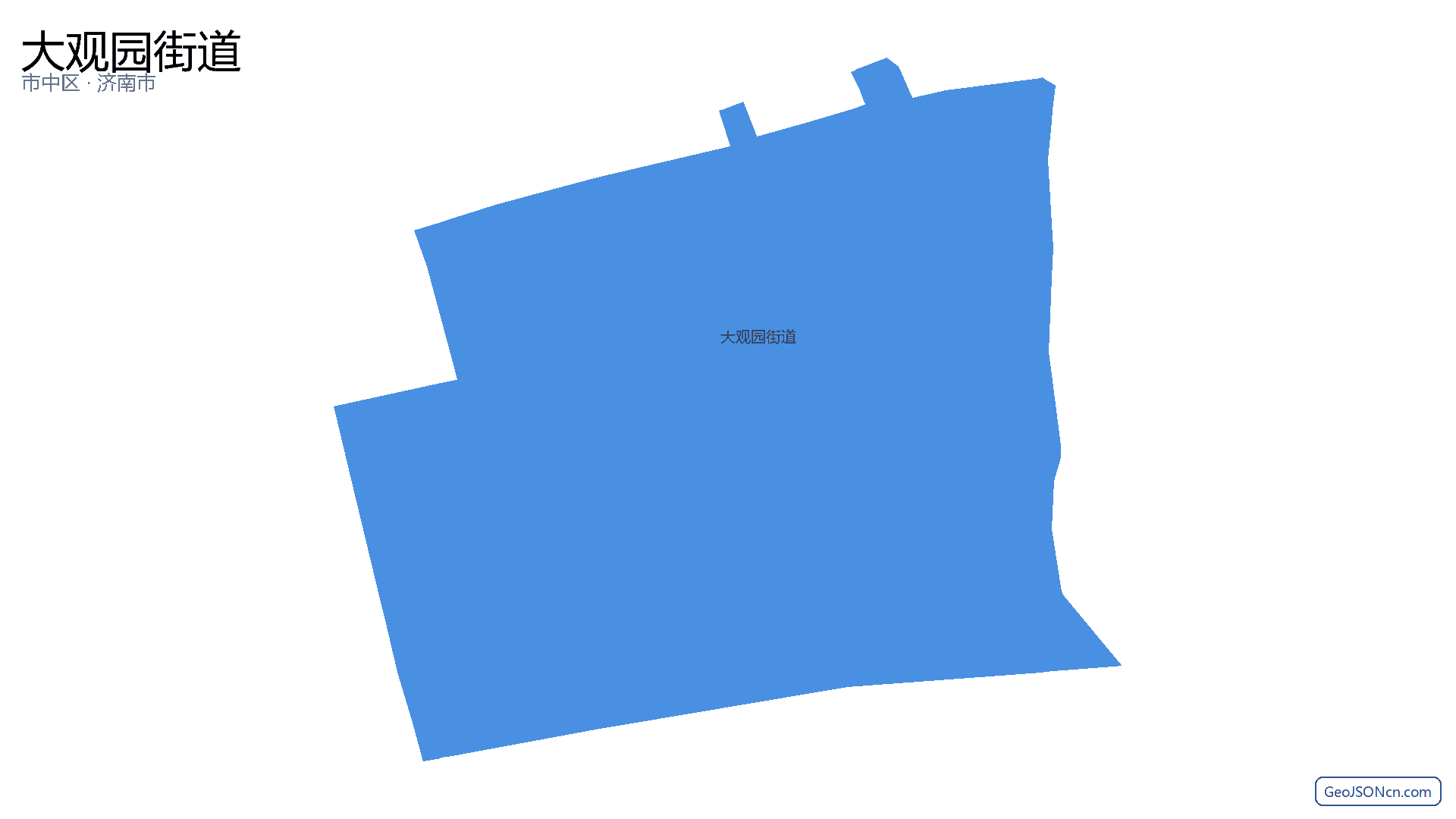 大观园街道行政区划边界地图（市中区·济南市）,提供GeoJSON、SHP矢量边界数据下载及高清地图大图(PNG/JPG) - GeoJSONcn.com