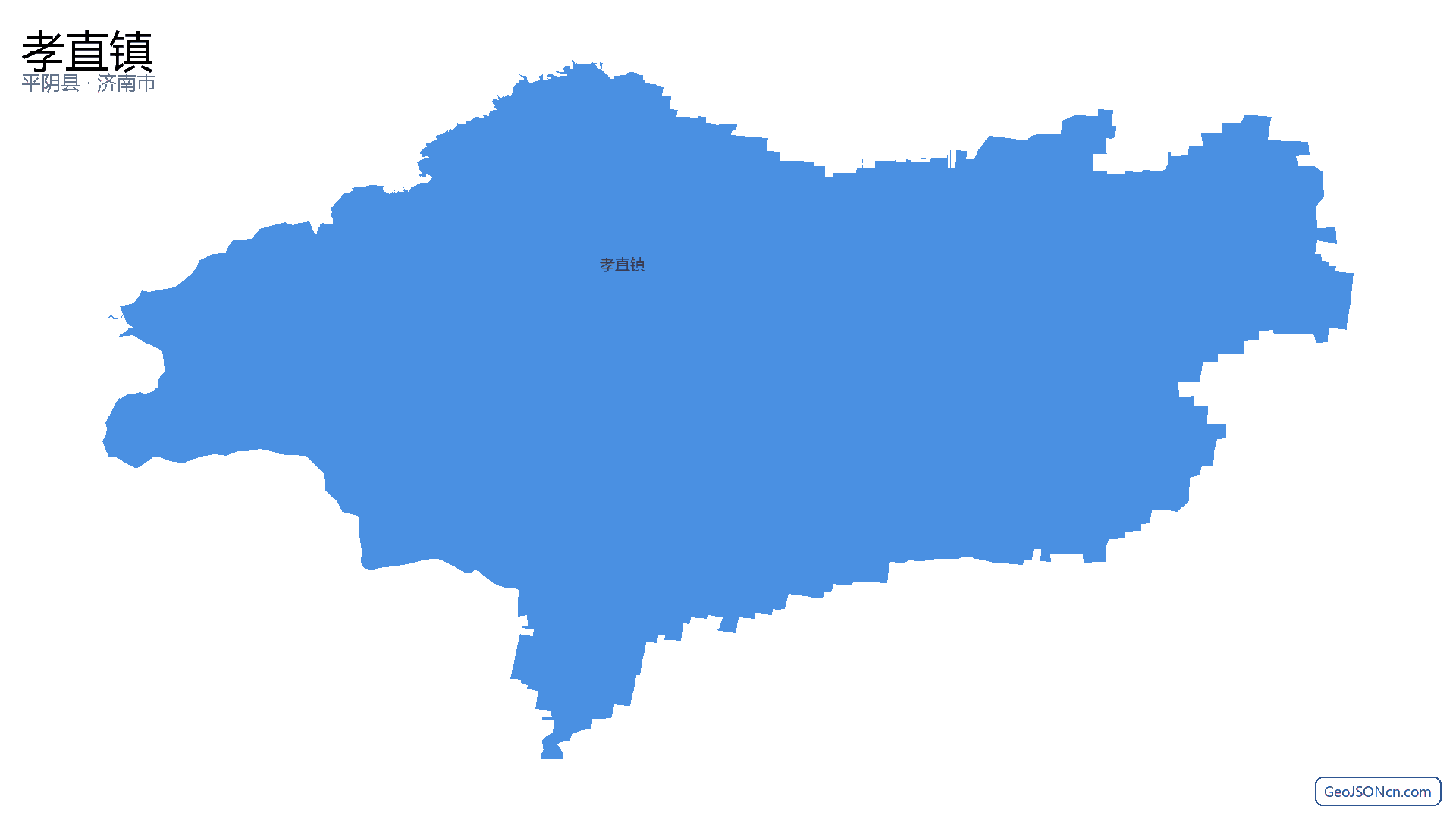 孝直镇行政区划边界地图（平阴县·济南市）,提供GeoJSON、SHP矢量边界数据下载及高清地图大图(PNG/JPG) - GeoJSONcn.com