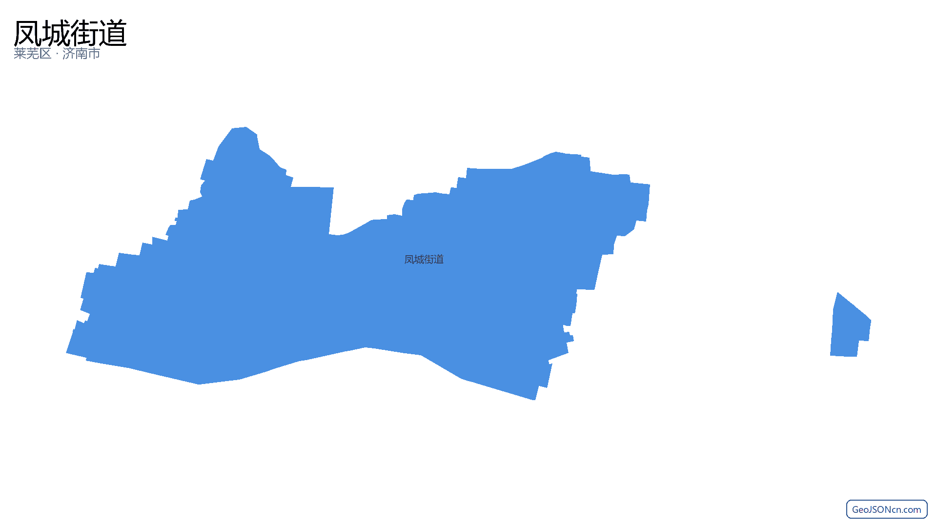凤城街道行政区划边界地图（莱芜区·济南市）,提供GeoJSON、SHP矢量边界数据下载及高清地图大图(PNG/JPG) - GeoJSONcn.com