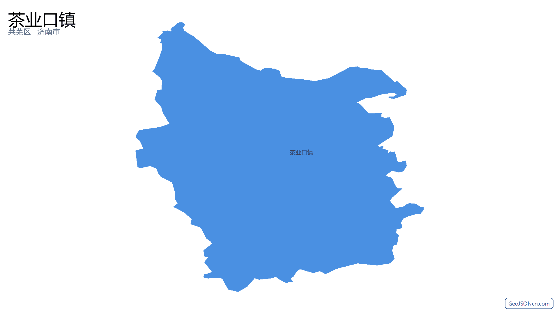 茶业口镇行政区划边界地图（莱芜区·济南市）,提供GeoJSON、SHP矢量边界数据下载及高清地图大图(PNG/JPG) - GeoJSONcn.com