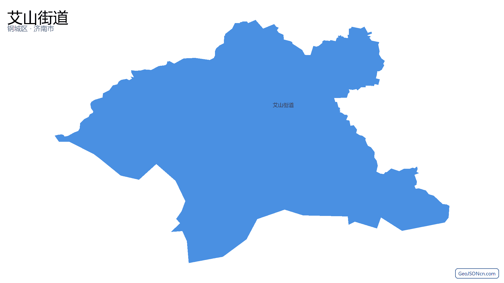 艾山街道行政区划边界地图（钢城区·济南市）,提供GeoJSON、SHP矢量边界数据下载及高清地图大图(PNG/JPG) - GeoJSONcn.com