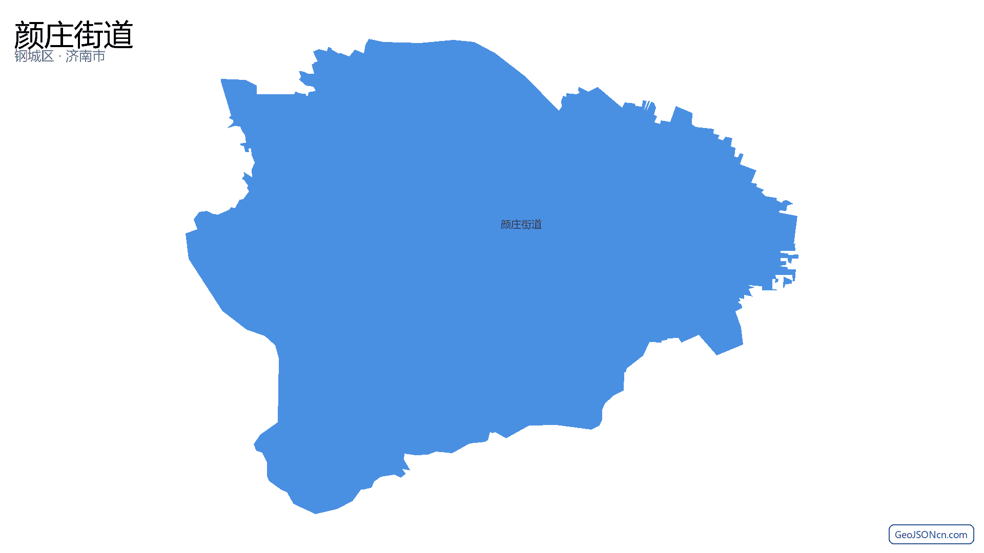 颜庄街道行政区划边界地图（钢城区·济南市）,提供GeoJSON、SHP矢量边界数据下载及高清地图大图(PNG/JPG) - GeoJSONcn.com