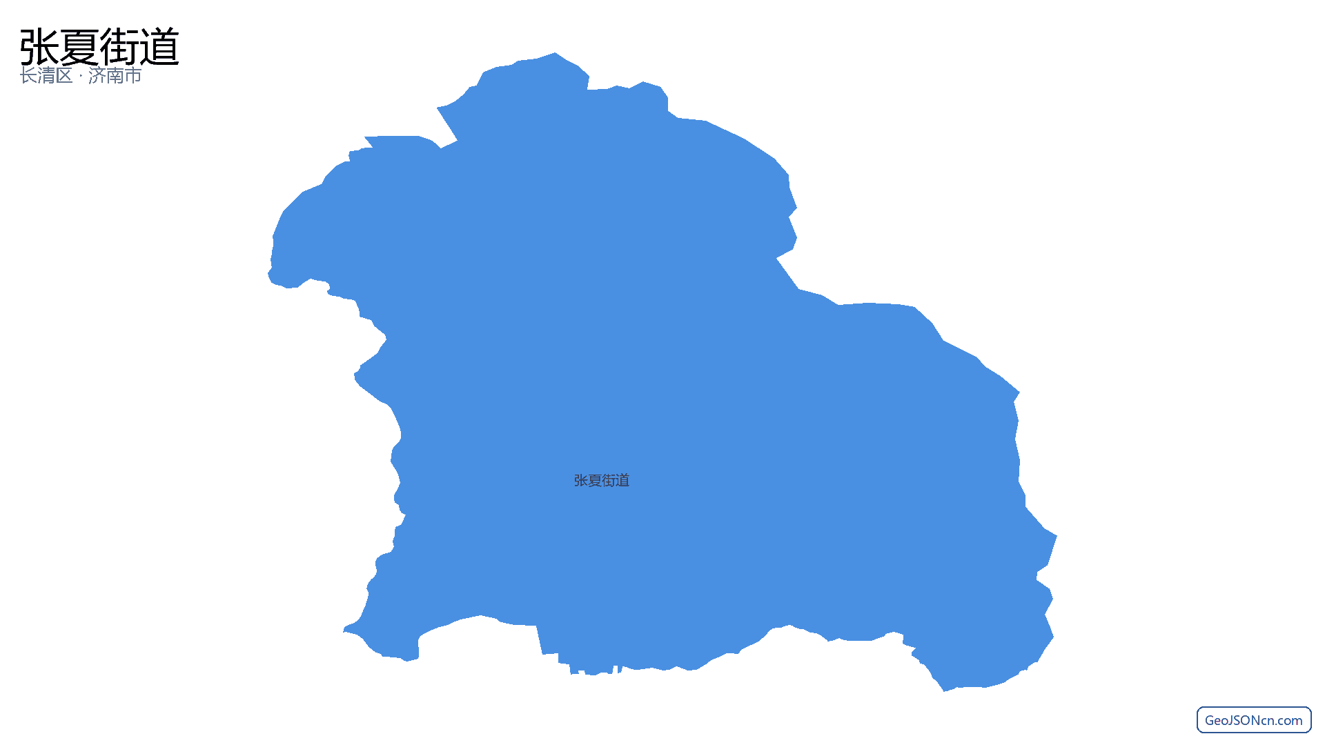 张夏街道行政区划边界地图（长清区·济南市）,提供GeoJSON、SHP矢量边界数据下载及高清地图大图(PNG/JPG) - GeoJSONcn.com