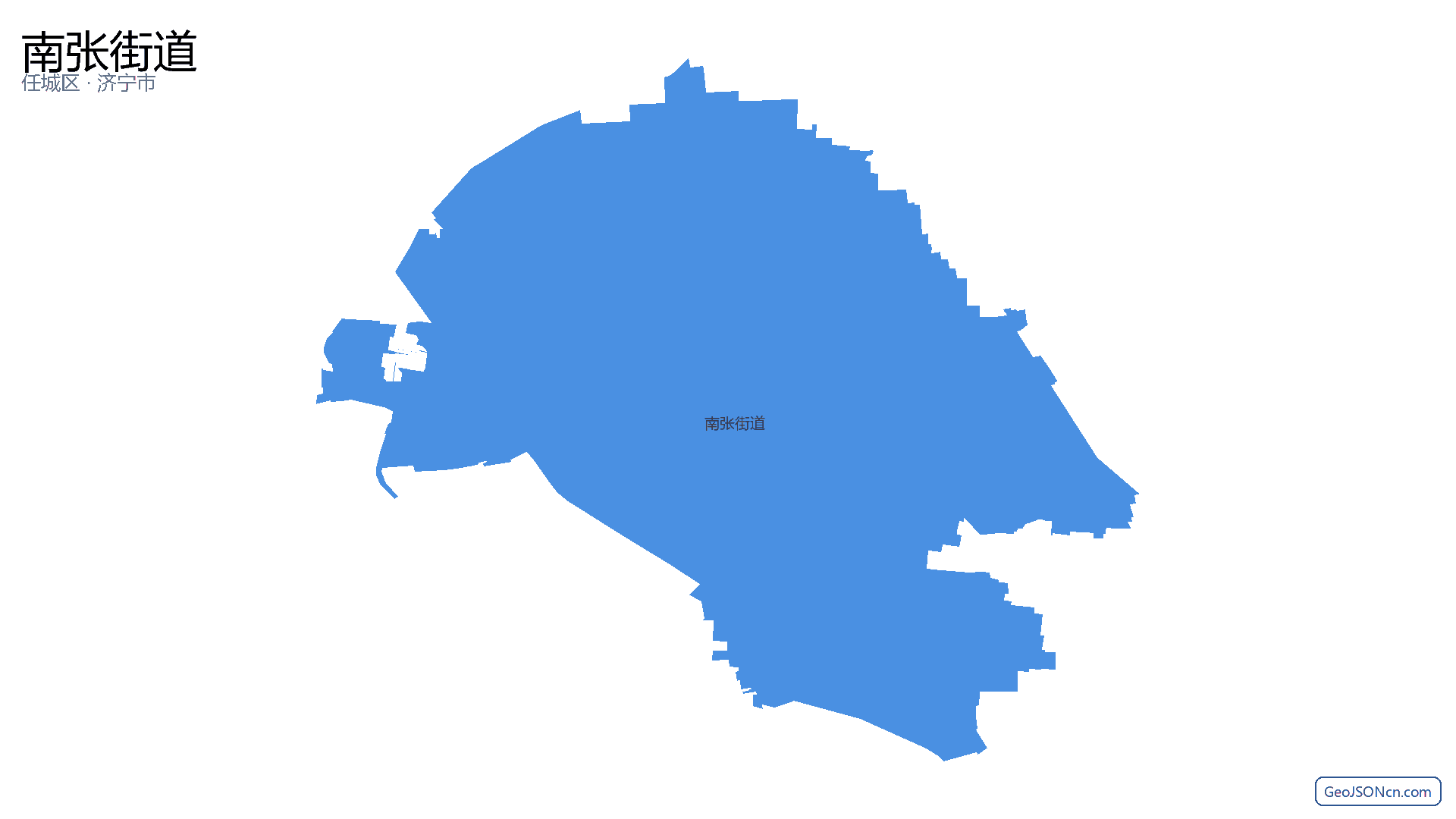 南张街道行政区划边界地图（任城区·济宁市）,提供GeoJSON、SHP矢量边界数据下载及高清地图大图(PNG/JPG) - GeoJSONcn.com
