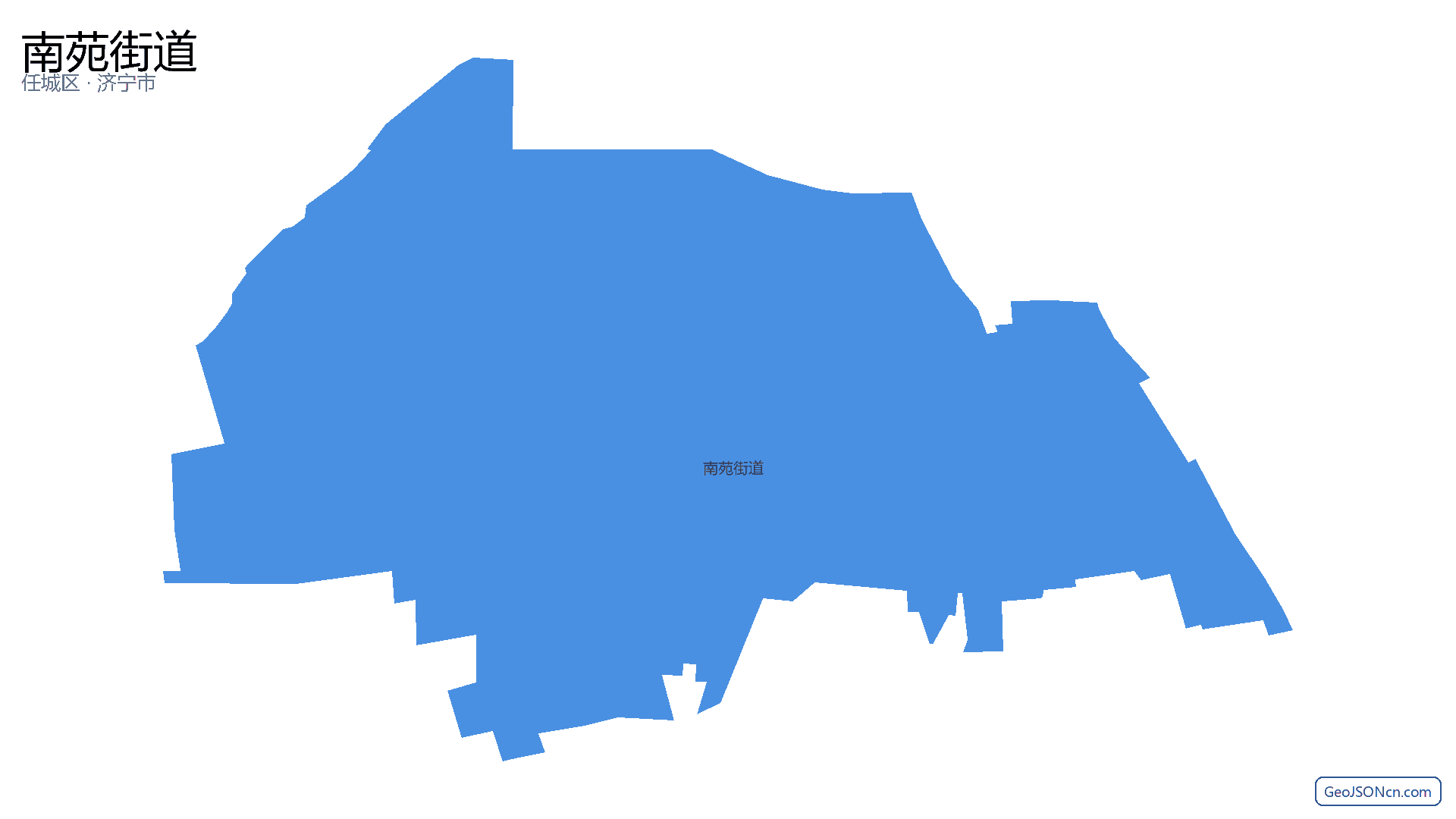 南苑街道行政区划边界地图(任城区·济宁市),提供GeoJSON、SHP矢量边界数据下载及高清地图大图(PNG/JPG) - GeoJSONcn.com