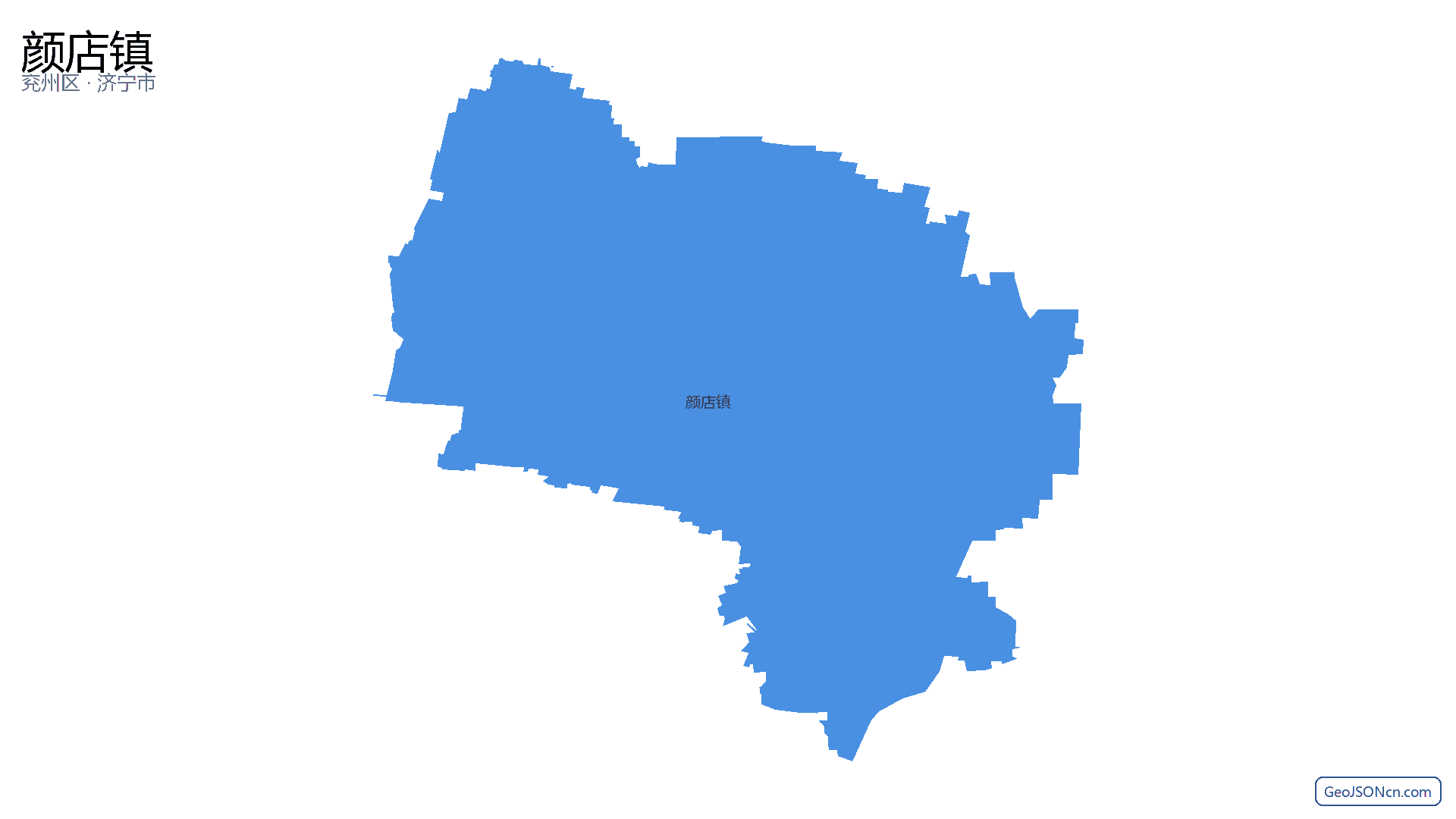 颜店镇行政区划边界地图（兖州区·济宁市）,提供GeoJSON、SHP矢量边界数据下载及高清地图大图(PNG/JPG) - GeoJSONcn.com