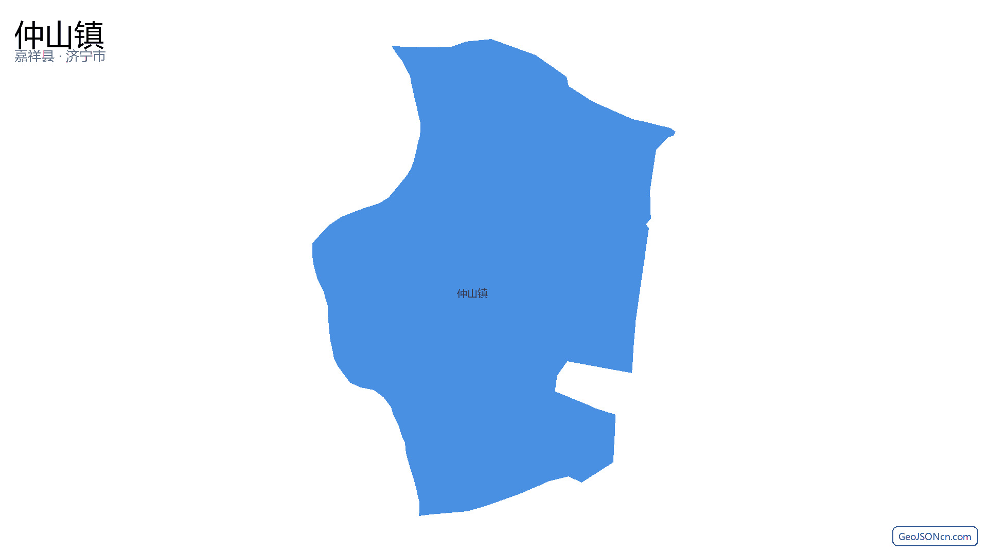 仲山镇行政区划边界地图(嘉祥县·济宁市),提供GeoJSON、SHP矢量边界数据下载及高清地图大图(PNG/JPG) - GeoJSONcn.com