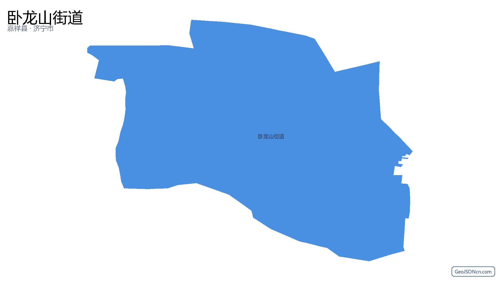 卧龙山街道行政区划边界地图(嘉祥县·济宁市),提供GeoJSON、SHP矢量边界数据下载及高清地图大图(PNG/JPG) - GeoJSONcn.com