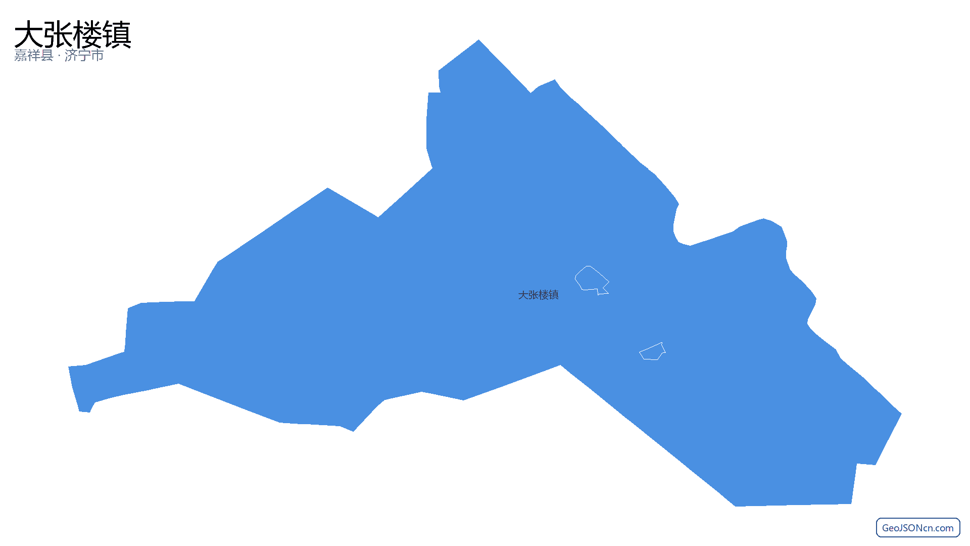 大张楼镇行政区划边界地图(嘉祥县·济宁市),提供GeoJSON、SHP矢量边界数据下载及高清地图大图(PNG/JPG) - GeoJSONcn.com