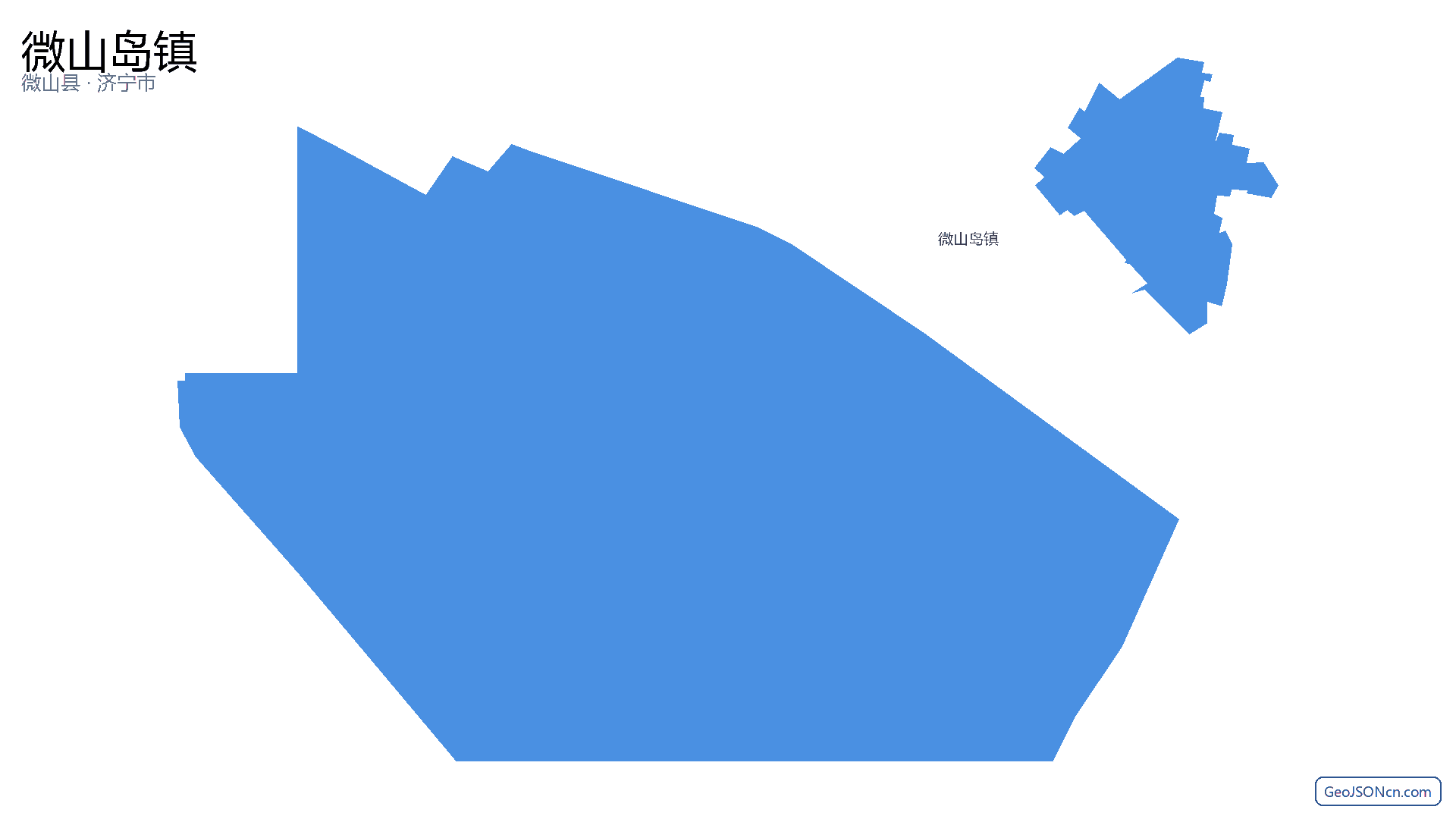微山岛镇行政区划边界地图（微山县·济宁市）,提供GeoJSON、SHP矢量边界数据下载及高清地图大图(PNG/JPG) - GeoJSONcn.com