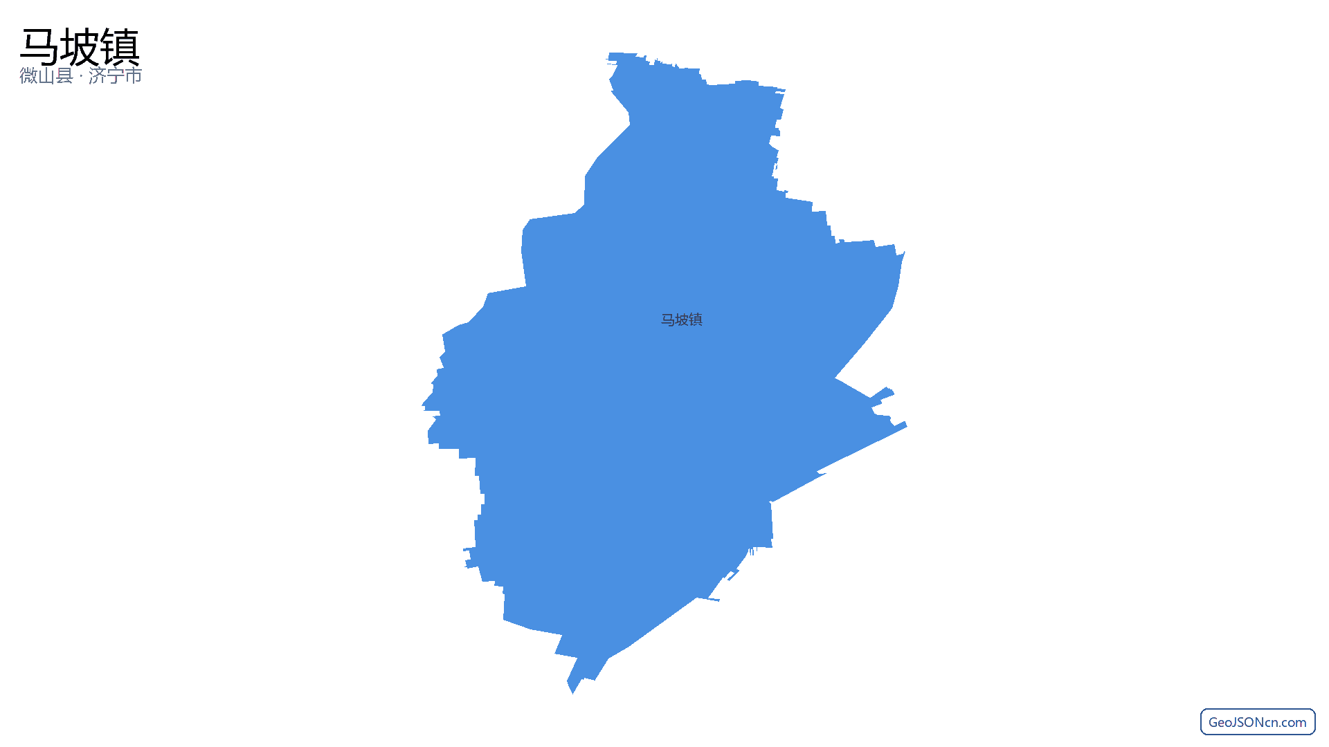 马坡镇行政区划边界地图（微山县·济宁市）,提供GeoJSON、SHP矢量边界数据下载及高清地图大图(PNG/JPG) - GeoJSONcn.com