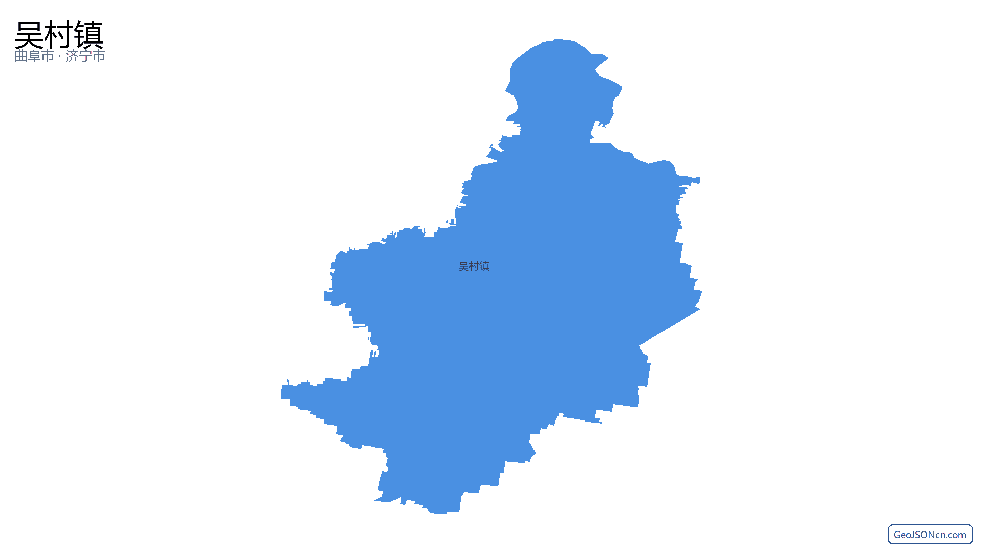 吴村镇行政区划边界地图（曲阜市·济宁市）,提供GeoJSON、SHP矢量边界数据下载及高清地图大图(PNG/JPG) - GeoJSONcn.com