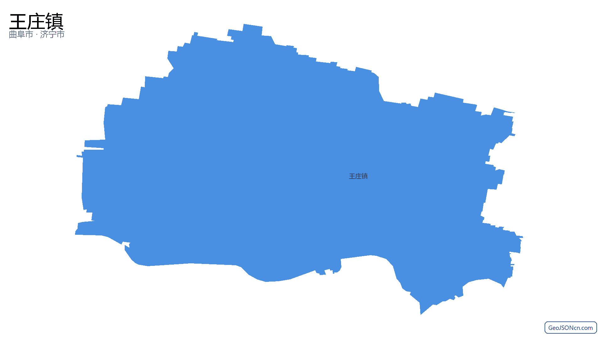 王庄镇行政区划边界地图（曲阜市·济宁市）,提供GeoJSON、SHP矢量边界数据下载及高清地图大图(PNG/JPG) - GeoJSONcn.com