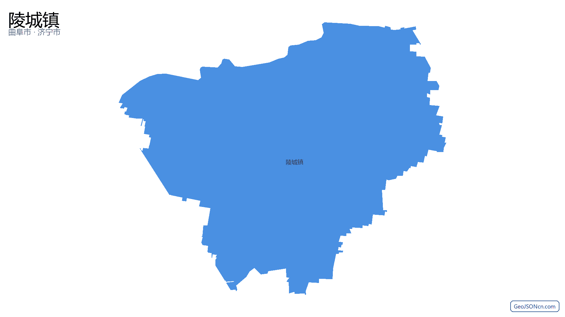 陵城镇行政区划边界地图（曲阜市·济宁市）,提供GeoJSON、SHP矢量边界数据下载及高清地图大图(PNG/JPG) - GeoJSONcn.com