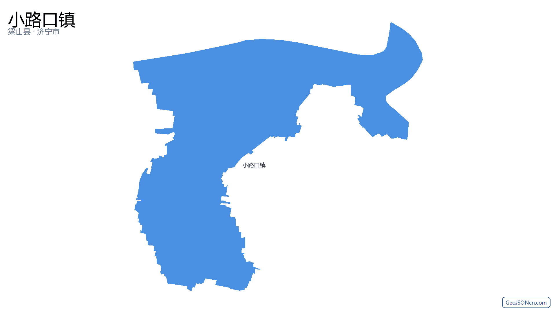 小路口镇行政区划边界地图(梁山县·济宁市),提供GeoJSON、SHP矢量边界数据下载及高清地图大图(PNG/JPG) - GeoJSONcn.com