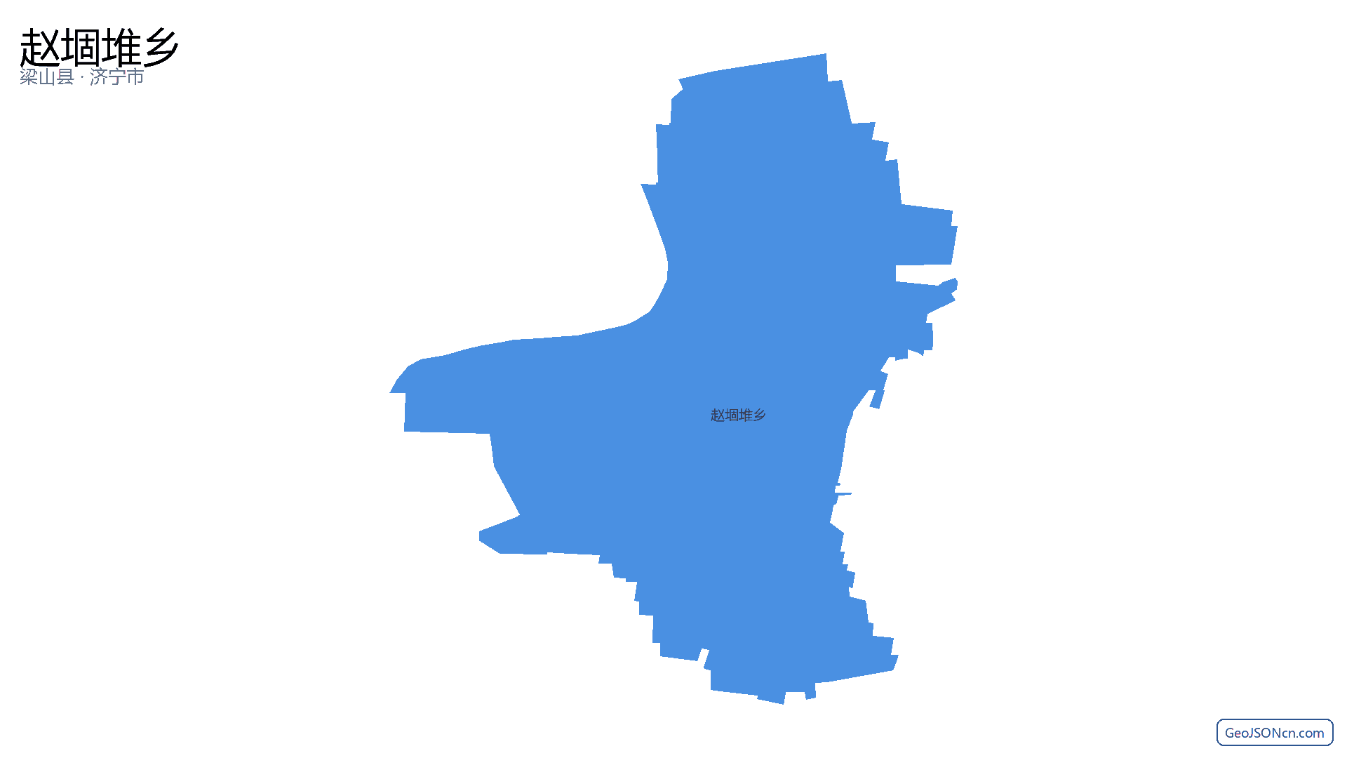 赵堌堆乡行政区划边界地图(梁山县·济宁市),提供GeoJSON、SHP矢量边界数据下载及高清地图大图(PNG/JPG) - GeoJSONcn.com