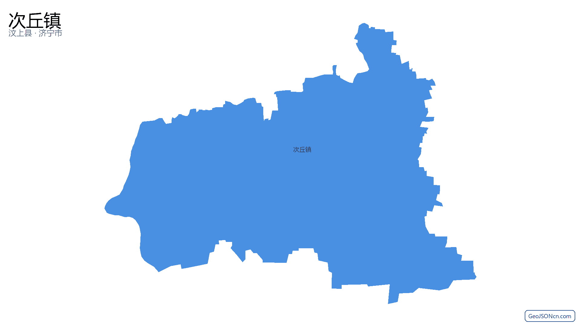 次丘镇行政区划边界地图（汶上县·济宁市）,提供GeoJSON、SHP矢量边界数据下载及高清地图大图(PNG/JPG) - GeoJSONcn.com