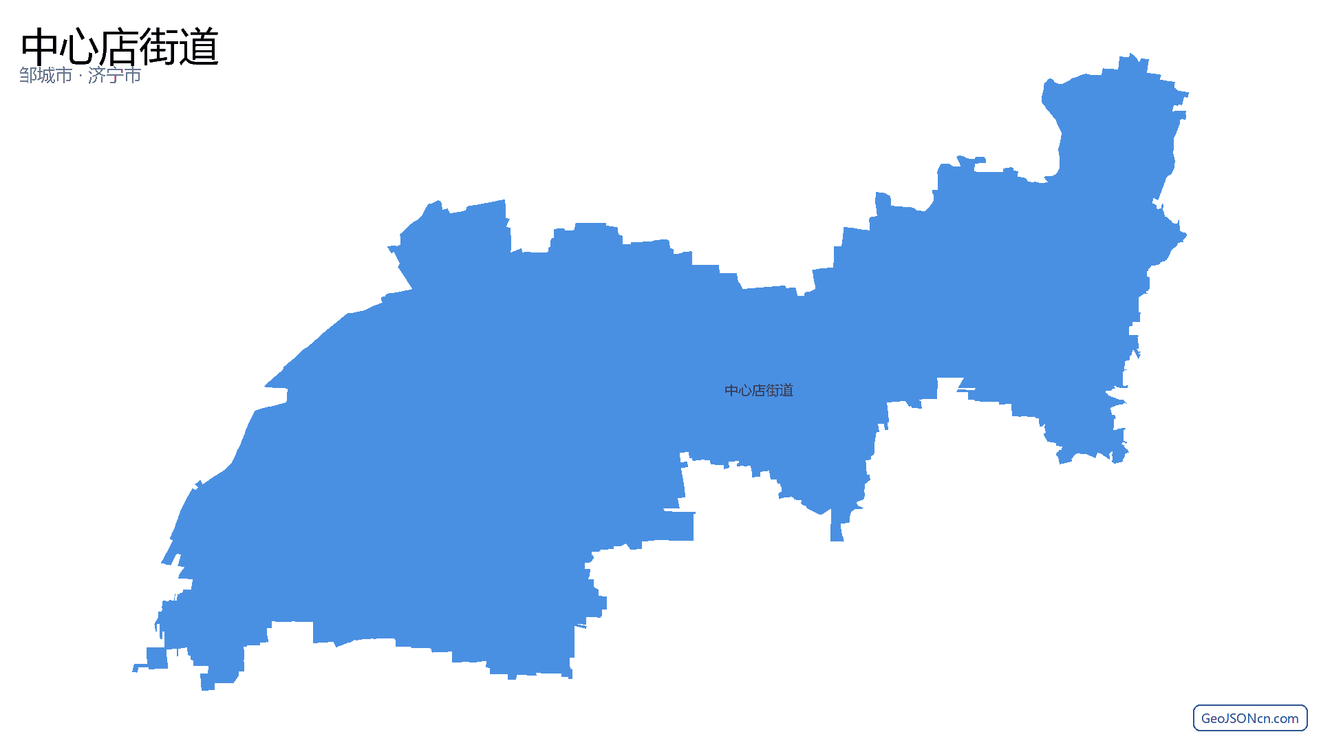 中心店街道行政区划边界地图（邹城市·济宁市）,提供GeoJSON、SHP矢量边界数据下载及高清地图大图(PNG/JPG) - GeoJSONcn.com