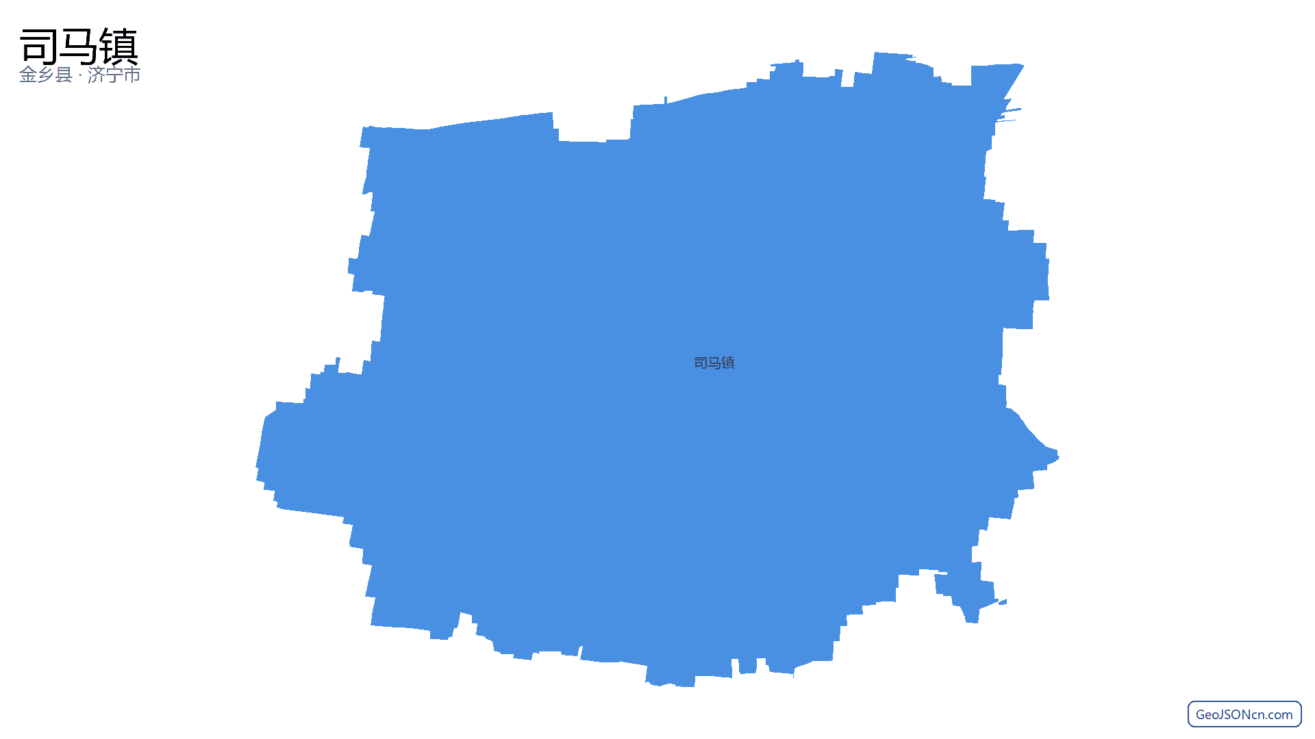 司马镇行政区划边界地图（金乡县·济宁市）,提供GeoJSON、SHP矢量边界数据下载及高清地图大图(PNG/JPG) - GeoJSONcn.com