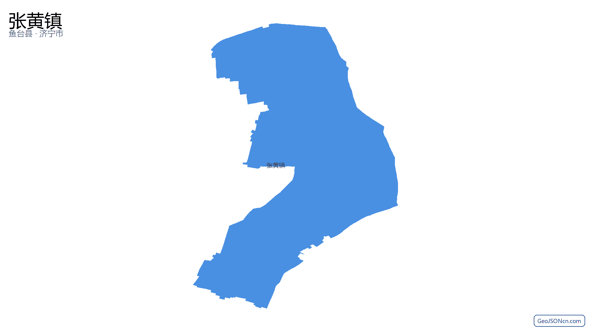 张黄镇行政区划边界地图（鱼台县·济宁市）,提供GeoJSON、SHP矢量边界数据下载及高清地图大图(PNG/JPG) - GeoJSONcn.com