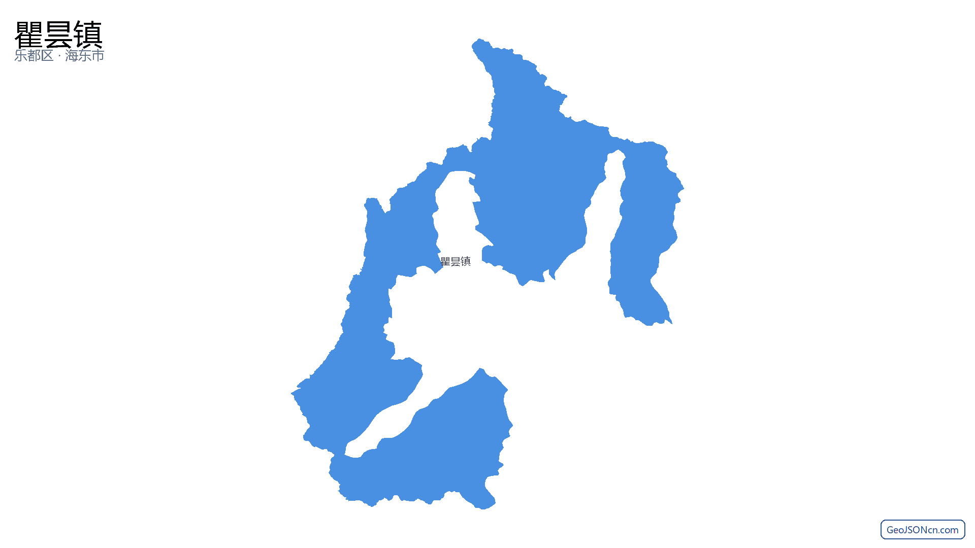 瞿昙镇行政区划边界地图（乐都区·海东市）,提供GeoJSON、SHP矢量边界数据下载及高清地图大图(PNG/JPG) - GeoJSONcn.com