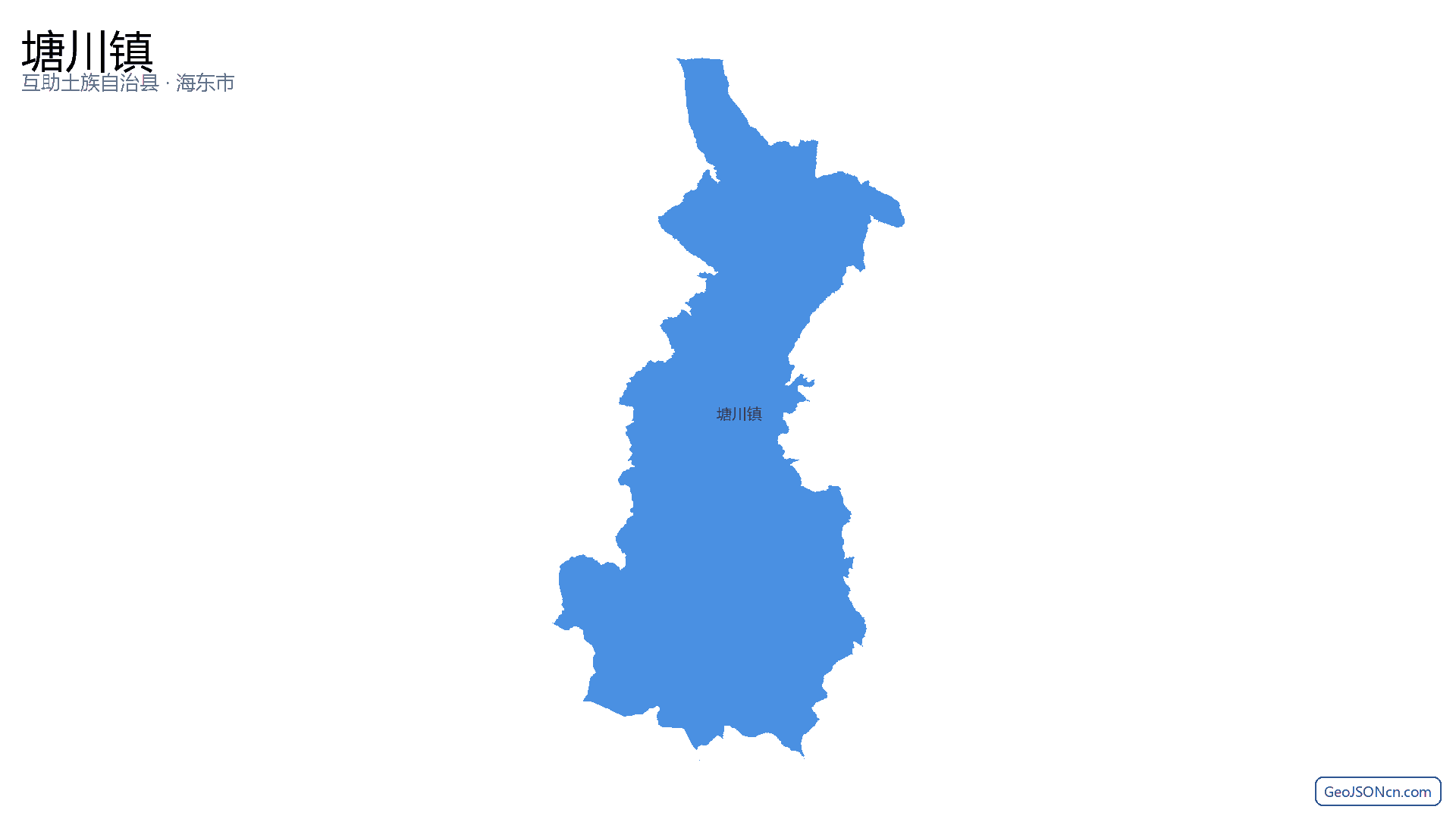 塘川镇行政区划边界地图（互助土族自治县·海东市）,提供GeoJSON、SHP矢量边界数据下载及高清地图大图(PNG/JPG) - GeoJSONcn.com