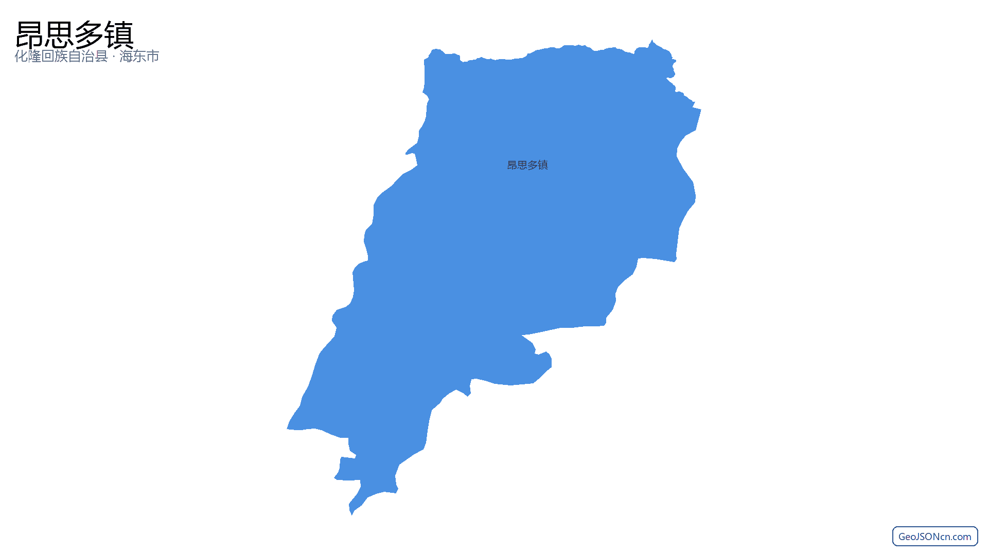 昂思多镇行政区划边界地图(化隆回族自治县·海东市),提供GeoJSON、SHP矢量边界数据下载及高清地图大图(PNG/JPG) - GeoJSONcn.com
