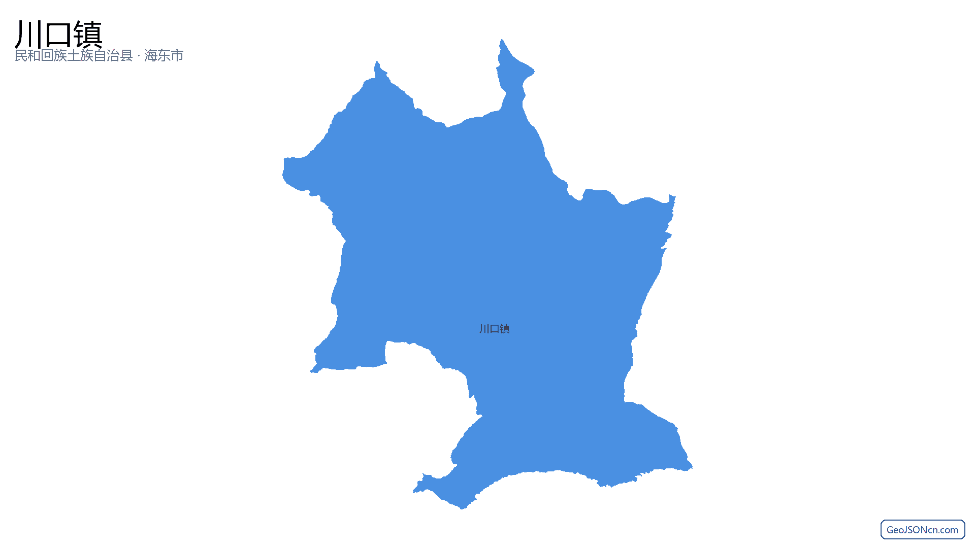 川口镇行政区划边界地图（民和回族土族自治县·海东市）,提供GeoJSON、SHP矢量边界数据下载及高清地图大图(PNG/JPG) - GeoJSONcn.com