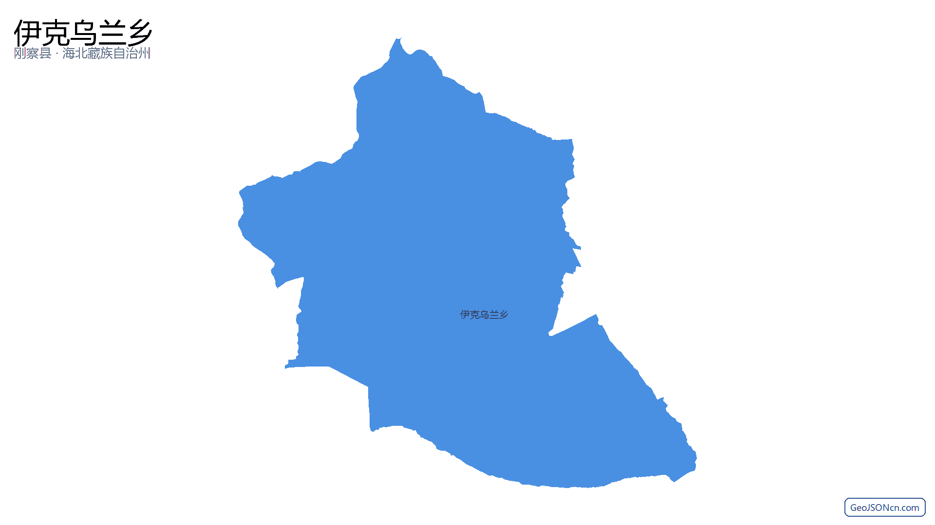 伊克乌兰乡行政区划边界地图（刚察县·海北藏族自治州）,提供GeoJSON、SHP矢量边界数据下载及高清地图大图(PNG/JPG) - GeoJSONcn.com