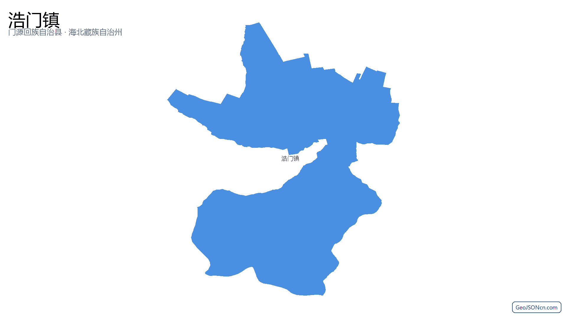 浩门镇行政区划边界地图（门源回族自治县·海北藏族自治州）,提供GeoJSON、SHP矢量边界数据下载及高清地图大图(PNG/JPG) - GeoJSONcn.com