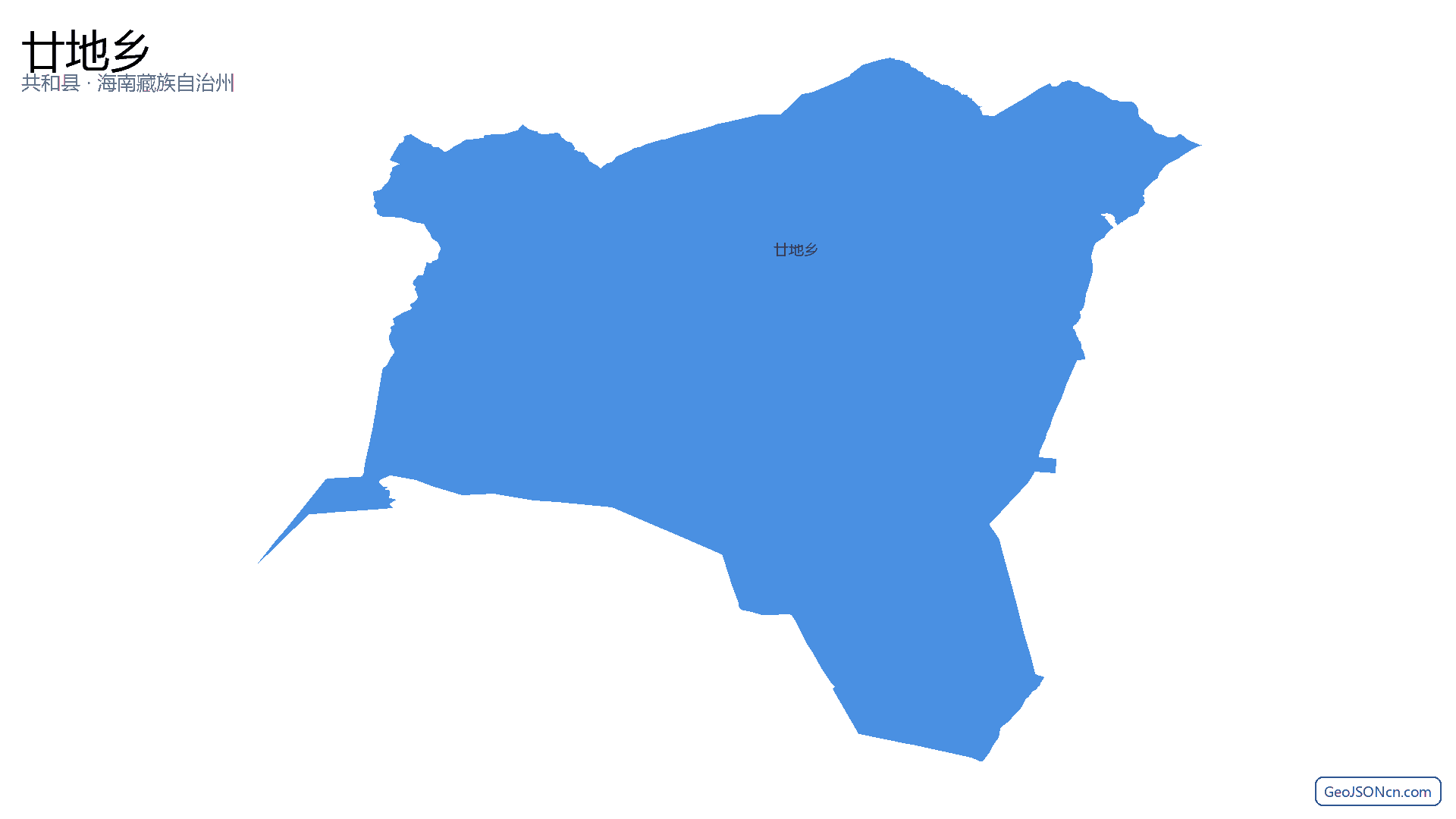 廿地乡行政区划边界地图（共和县·海南藏族自治州）,提供GeoJSON、SHP矢量边界数据下载及高清地图大图(PNG/JPG) - GeoJSONcn.com