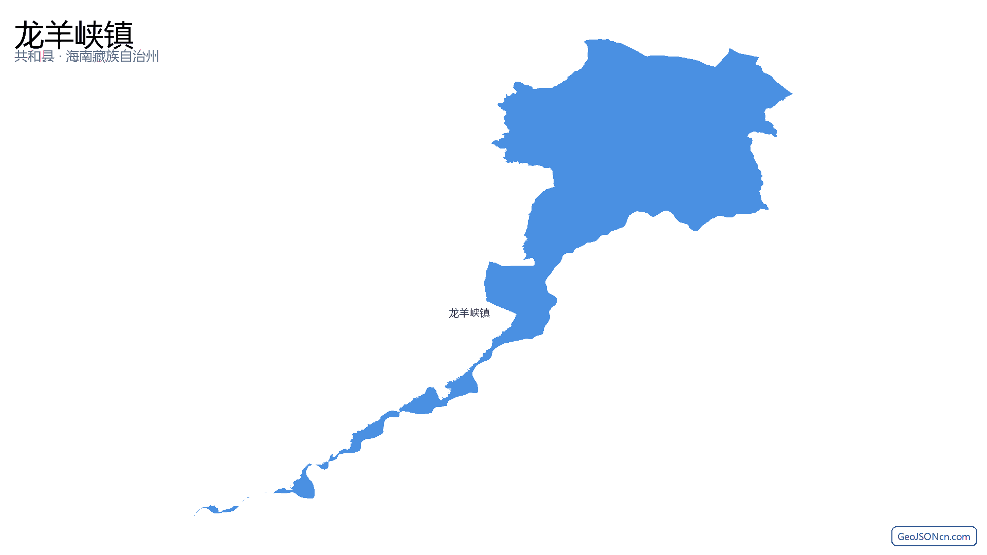 龙羊峡镇行政区划边界地图(共和县·海南藏族自治州),提供GeoJSON、SHP矢量边界数据下载及高清地图大图(PNG/JPG) - GeoJSONcn.com