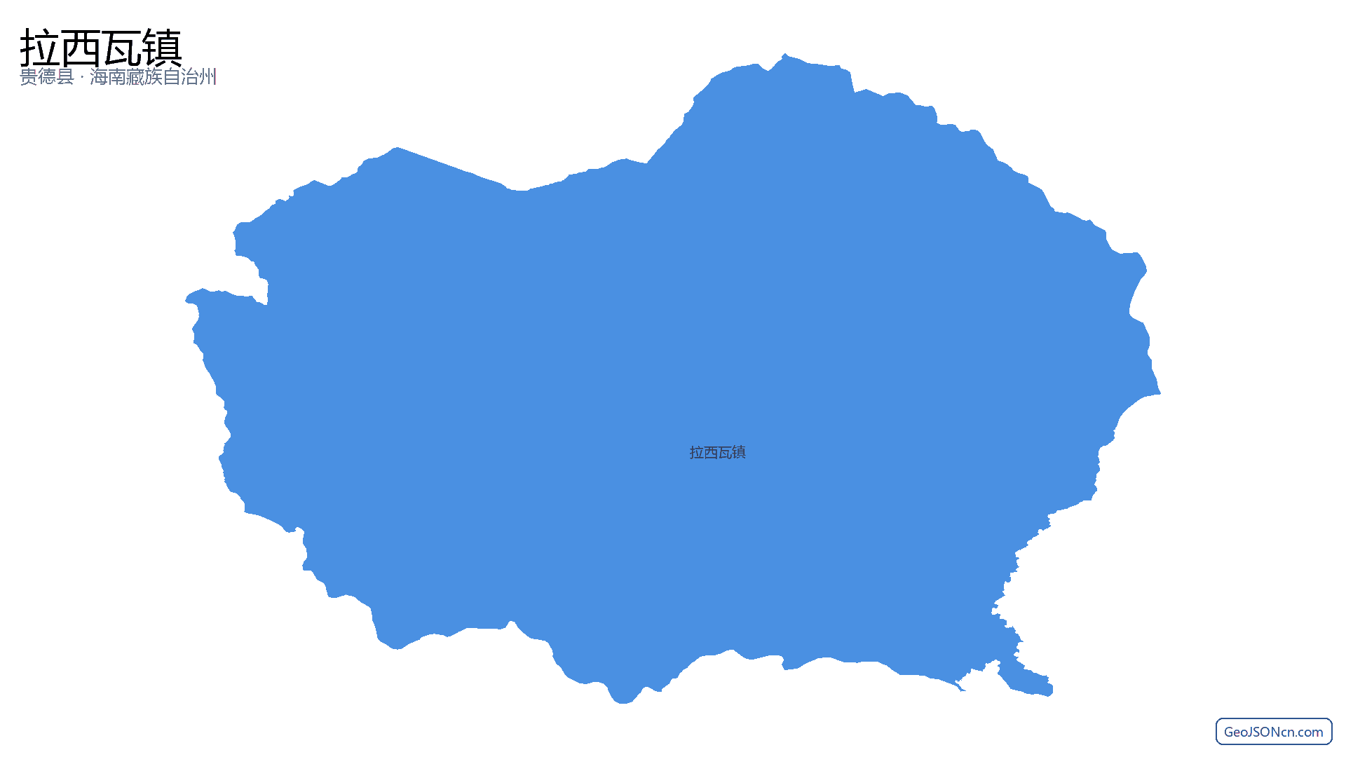 拉西瓦镇行政区划边界地图(贵德县·海南藏族自治州),提供GeoJSON、SHP矢量边界数据下载及高清地图大图(PNG/JPG) - GeoJSONcn.com