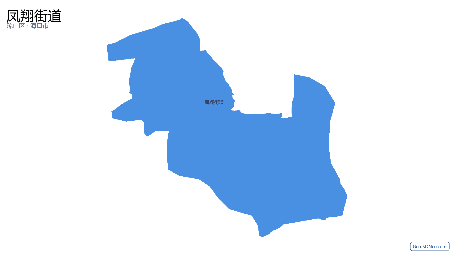 凤翔街道行政区划边界地图（琼山区·海口市）,提供GeoJSON、SHP矢量边界数据下载及高清地图大图(PNG/JPG) - GeoJSONcn.com