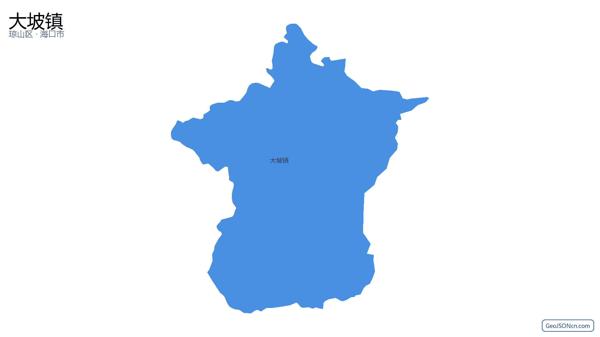 大坡镇行政区划边界地图（琼山区·海口市）,提供GeoJSON、SHP矢量边界数据下载及高清地图大图(PNG/JPG) - GeoJSONcn.com