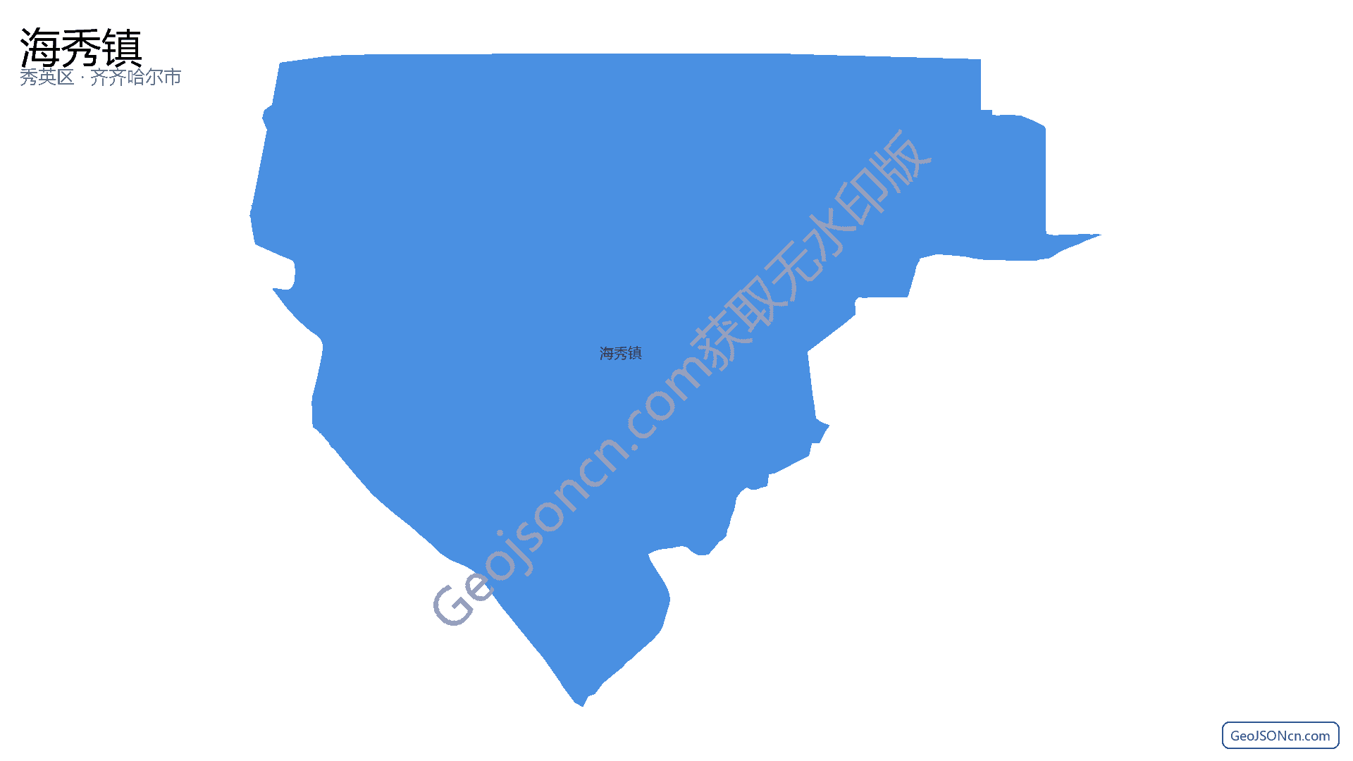海秀镇行政区划边界地图（秀英区·海口市）,提供GeoJSON、SHP矢量边界数据下载及高清地图大图(PNG/JPG) - GeoJSONcn.com