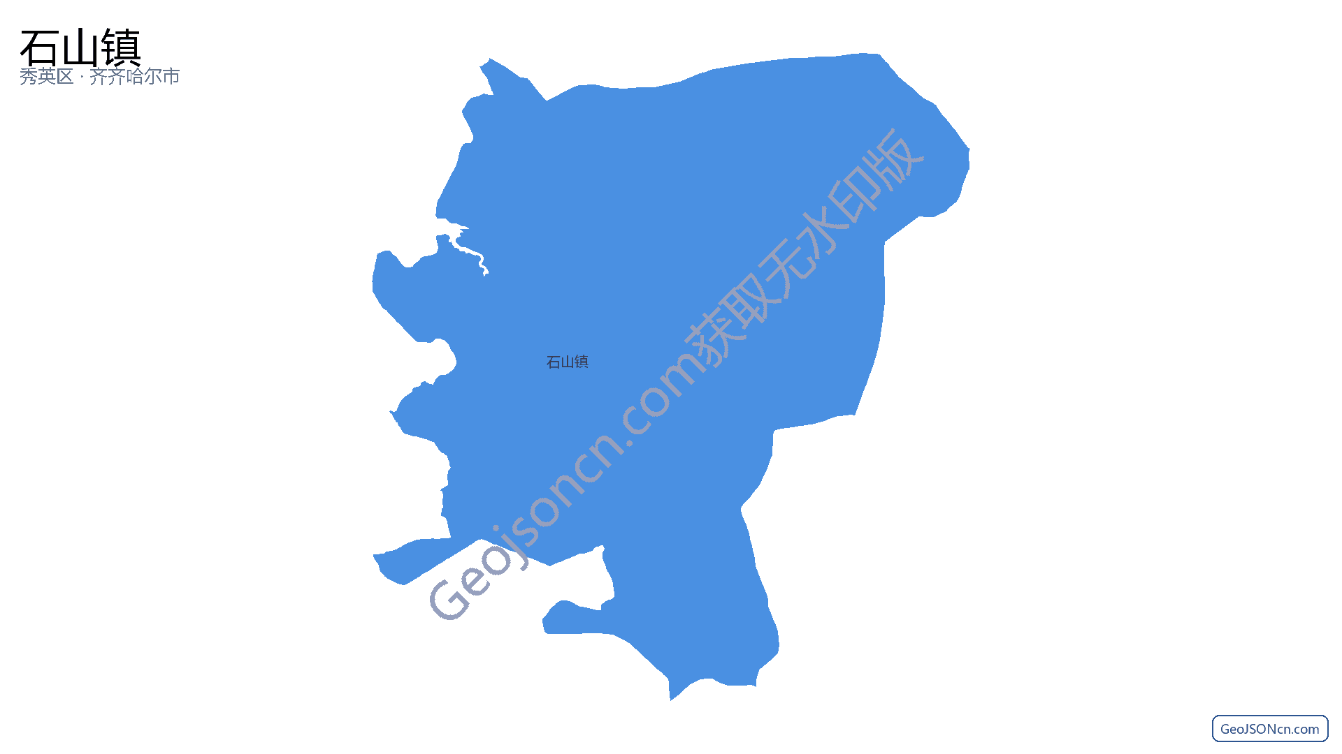 石山镇行政区划边界地图（秀英区·海口市）,提供GeoJSON、SHP矢量边界数据下载及高清地图大图(PNG/JPG) - GeoJSONcn.com