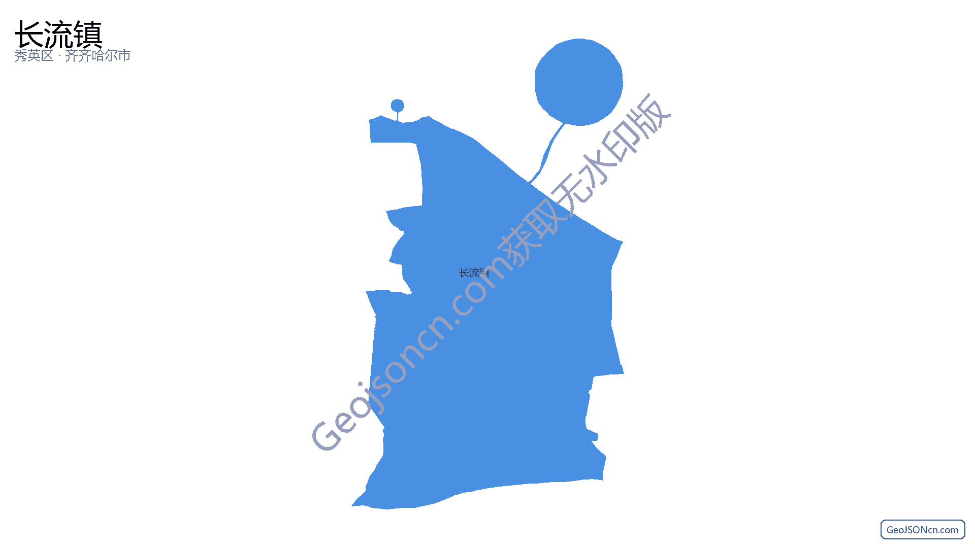 长流镇行政区划边界地图（秀英区·海口市）,提供GeoJSON、SHP矢量边界数据下载及高清地图大图(PNG/JPG) - GeoJSONcn.com