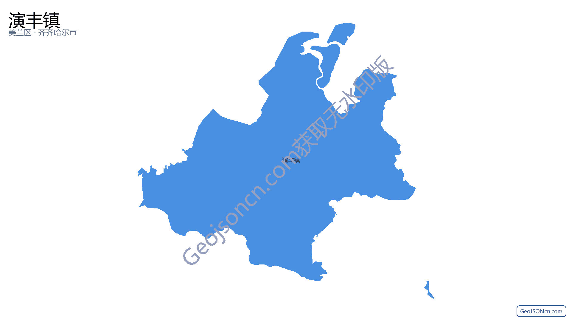 演丰镇行政区划边界地图（美兰区·海口市）,提供GeoJSON、SHP矢量边界数据下载及高清地图大图(PNG/JPG) - GeoJSONcn.com
