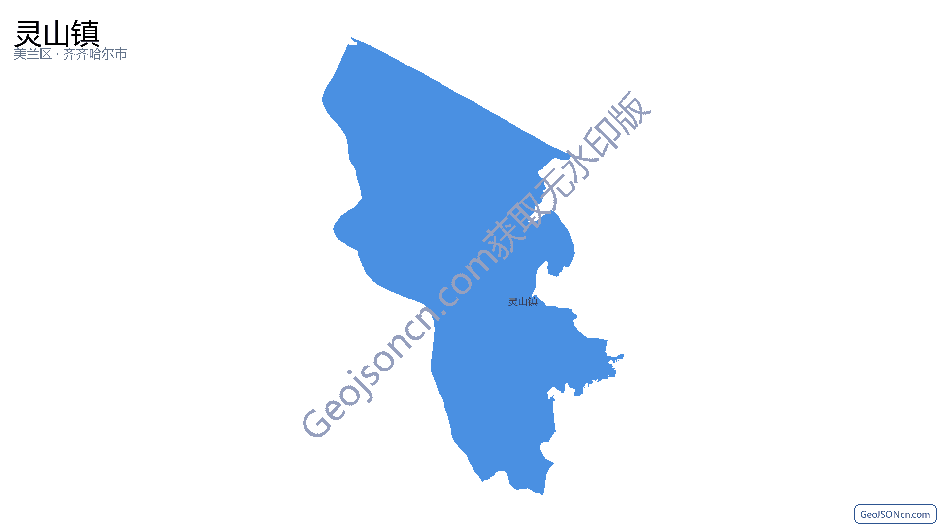灵山镇行政区划边界地图（美兰区·海口市）,提供GeoJSON、SHP矢量边界数据下载及高清地图大图(PNG/JPG) - GeoJSONcn.com