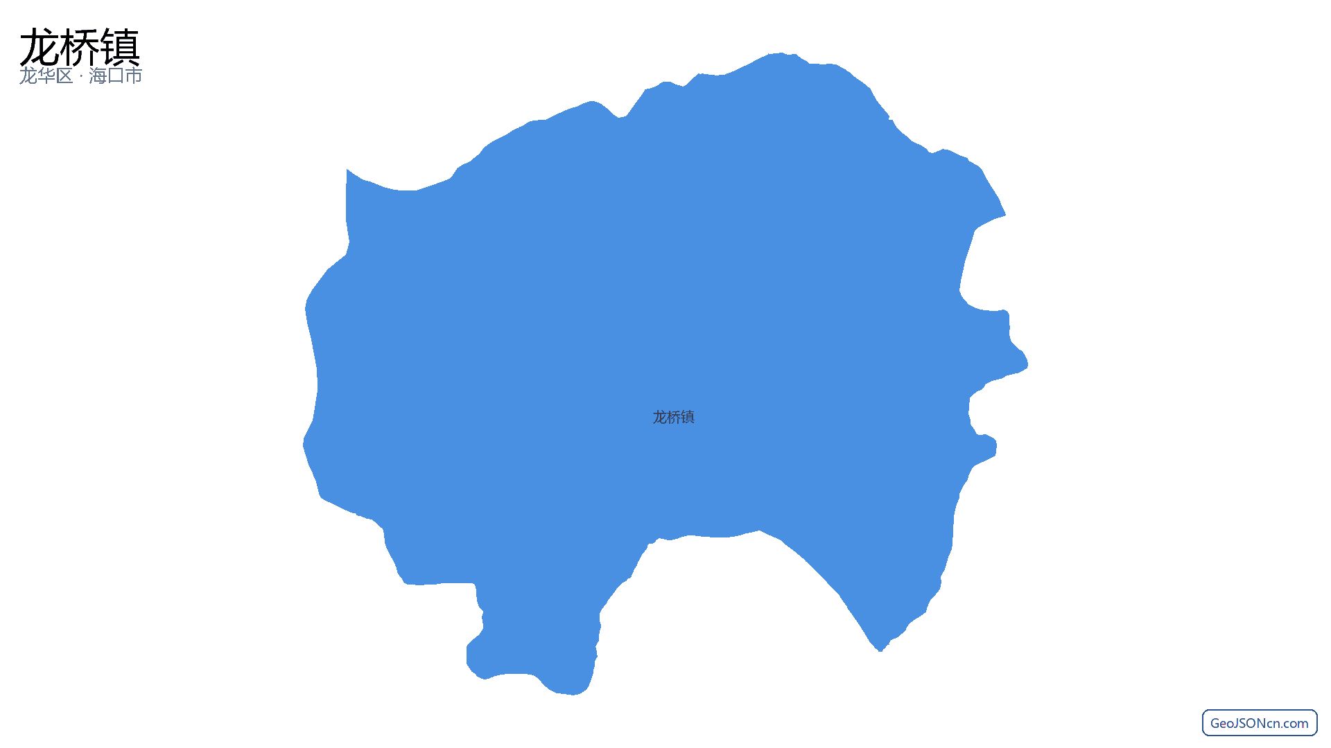 龙桥镇行政区划边界地图(龙华区·海口市),提供GeoJSON、SHP矢量边界数据下载及高清地图大图(PNG/JPG) - GeoJSONcn.com