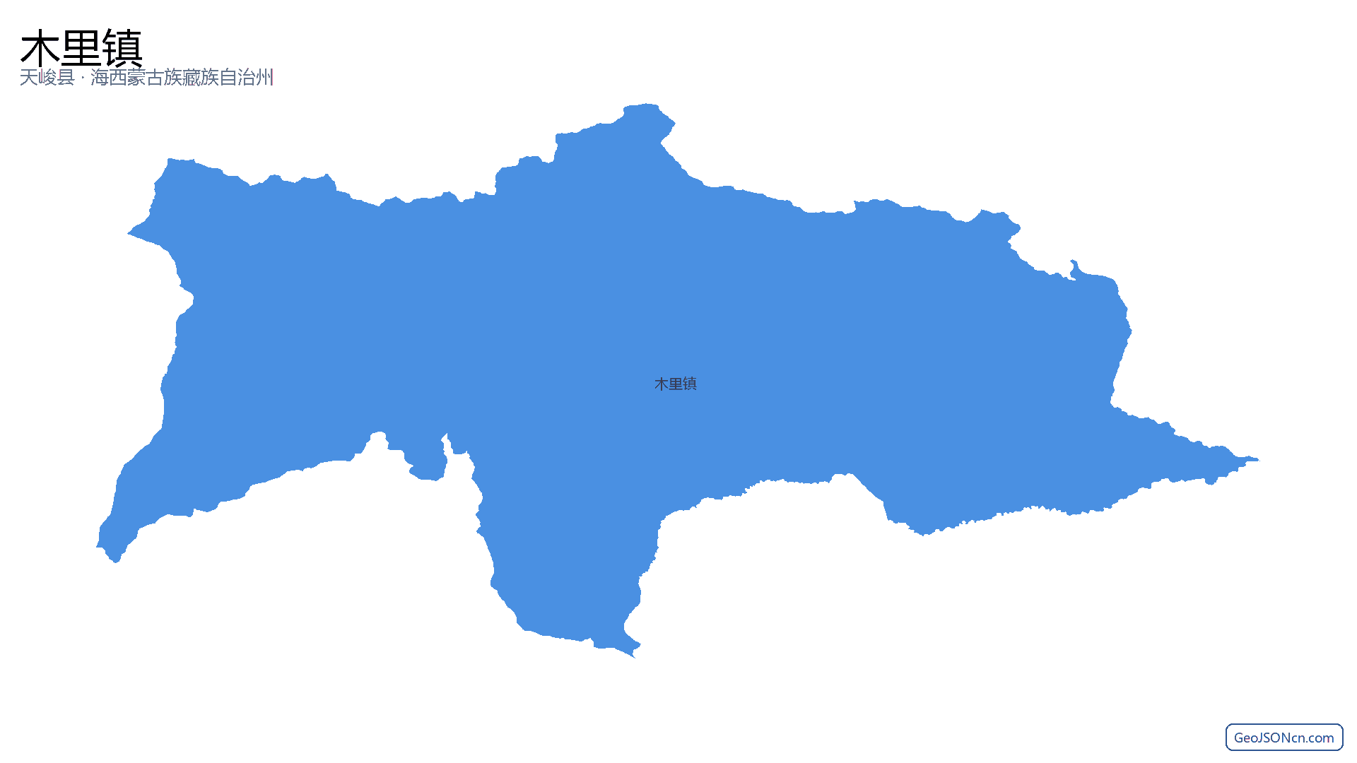 木里镇行政区划边界地图（天峻县·海西蒙古族藏族自治州）,提供GeoJSON、SHP矢量边界数据下载及高清地图大图(PNG/JPG) - GeoJSONcn.com