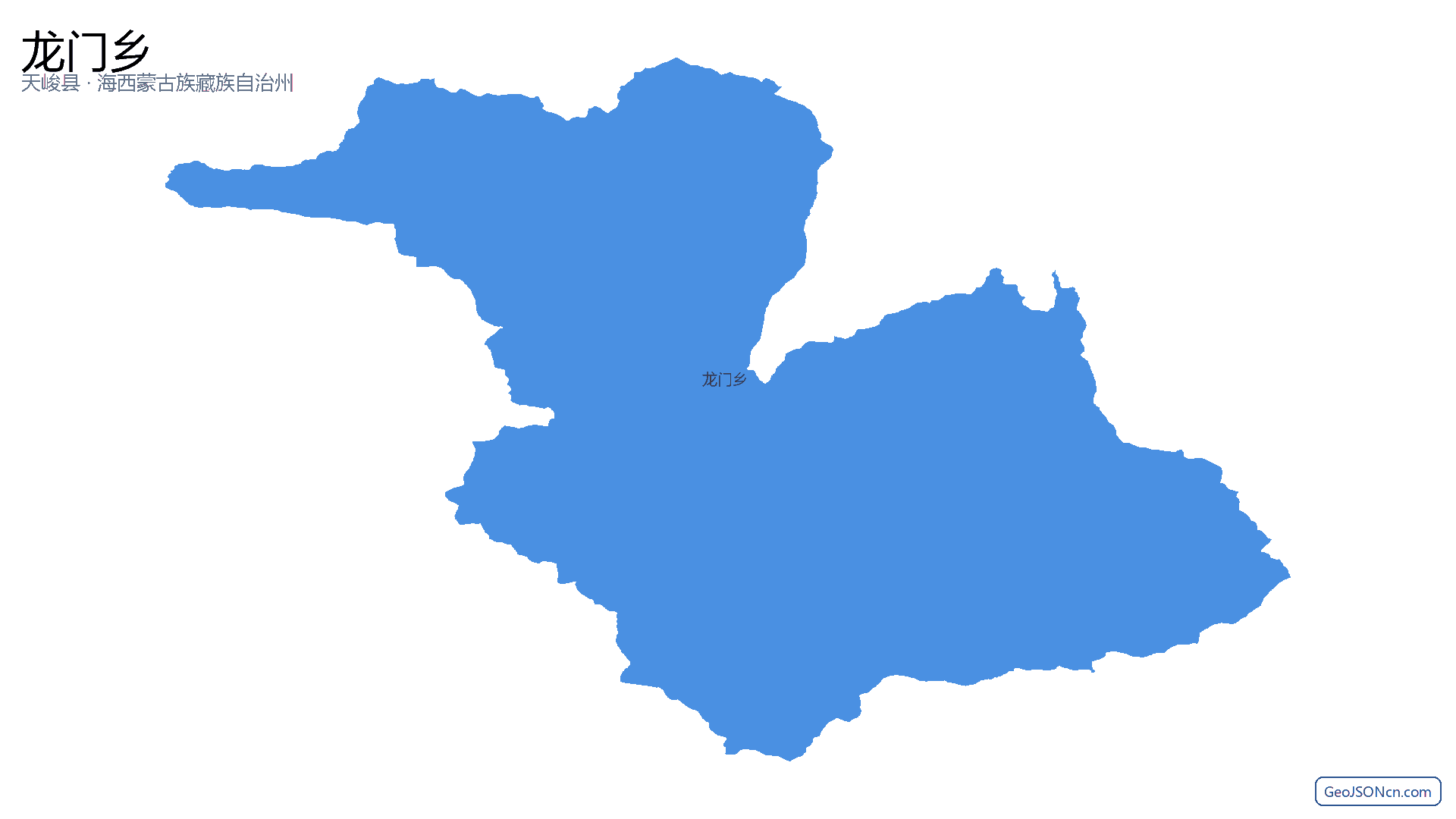 龙门乡行政区划边界地图（天峻县·海西蒙古族藏族自治州）,提供GeoJSON、SHP矢量边界数据下载及高清地图大图(PNG/JPG) - GeoJSONcn.com