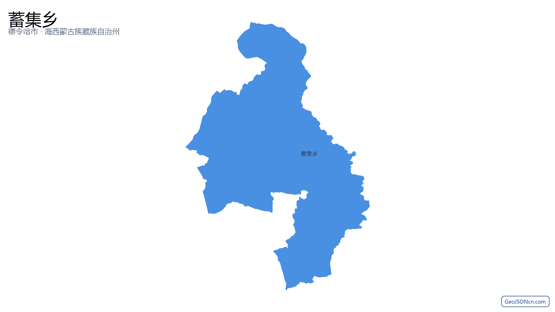蓄集乡行政区划边界地图（德令哈市·海西蒙古族藏族自治州）,提供GeoJSON、SHP矢量边界数据下载及高清地图大图(PNG/JPG) - GeoJSONcn.com