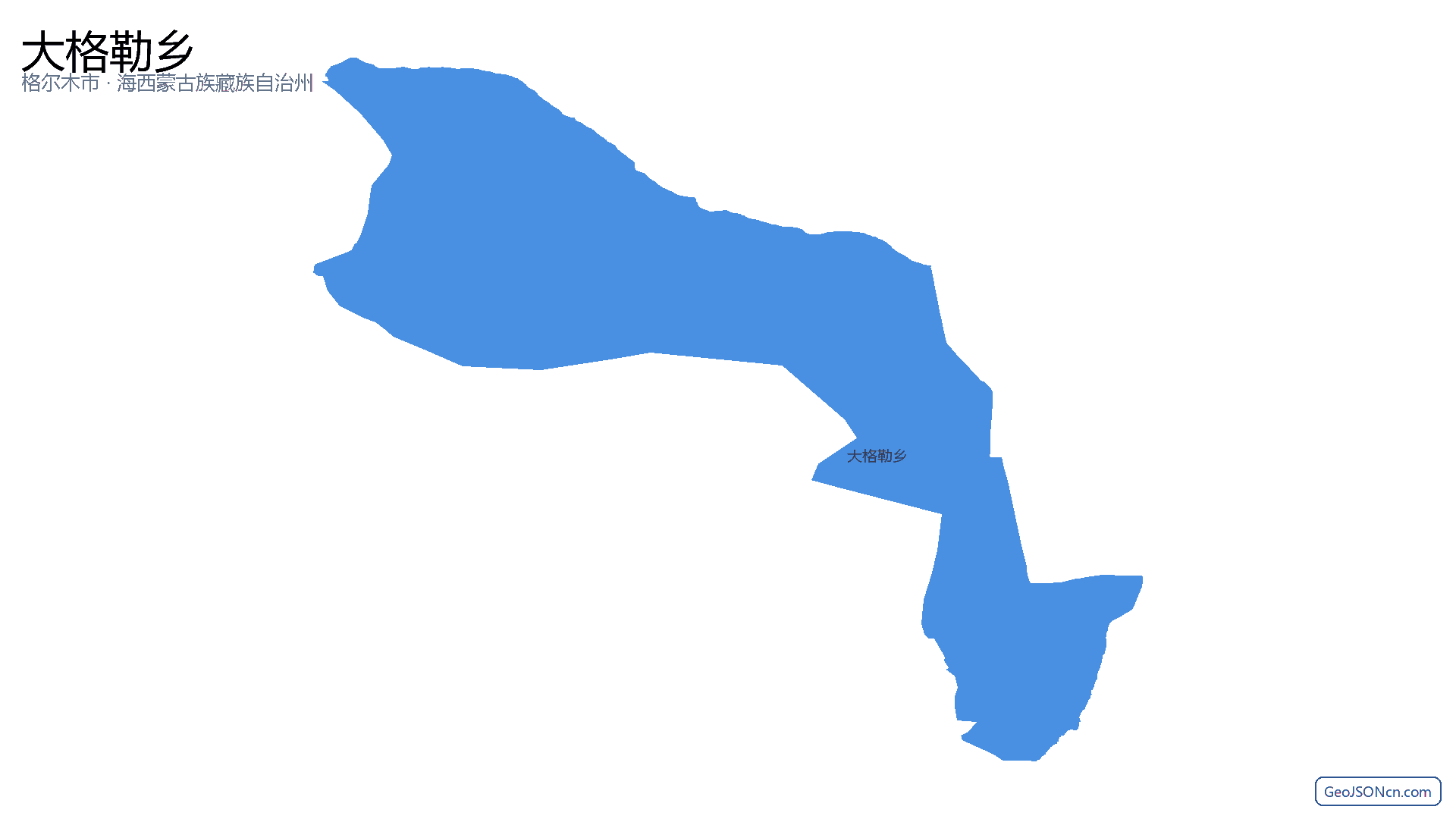 大格勒乡行政区划边界地图（格尔木市·海西蒙古族藏族自治州）,提供GeoJSON、SHP矢量边界数据下载及高清地图大图(PNG/JPG) - GeoJSONcn.com