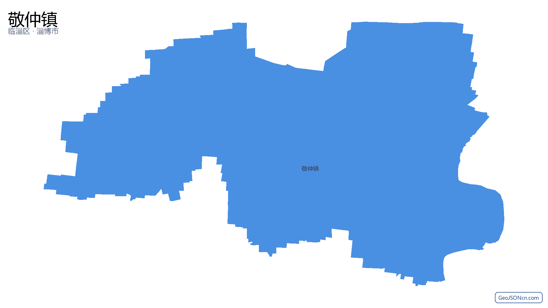 敬仲镇行政区划边界地图(临淄区·淄博市),提供GeoJSON、SHP矢量边界数据下载及高清地图大图(PNG/JPG) - GeoJSONcn.com