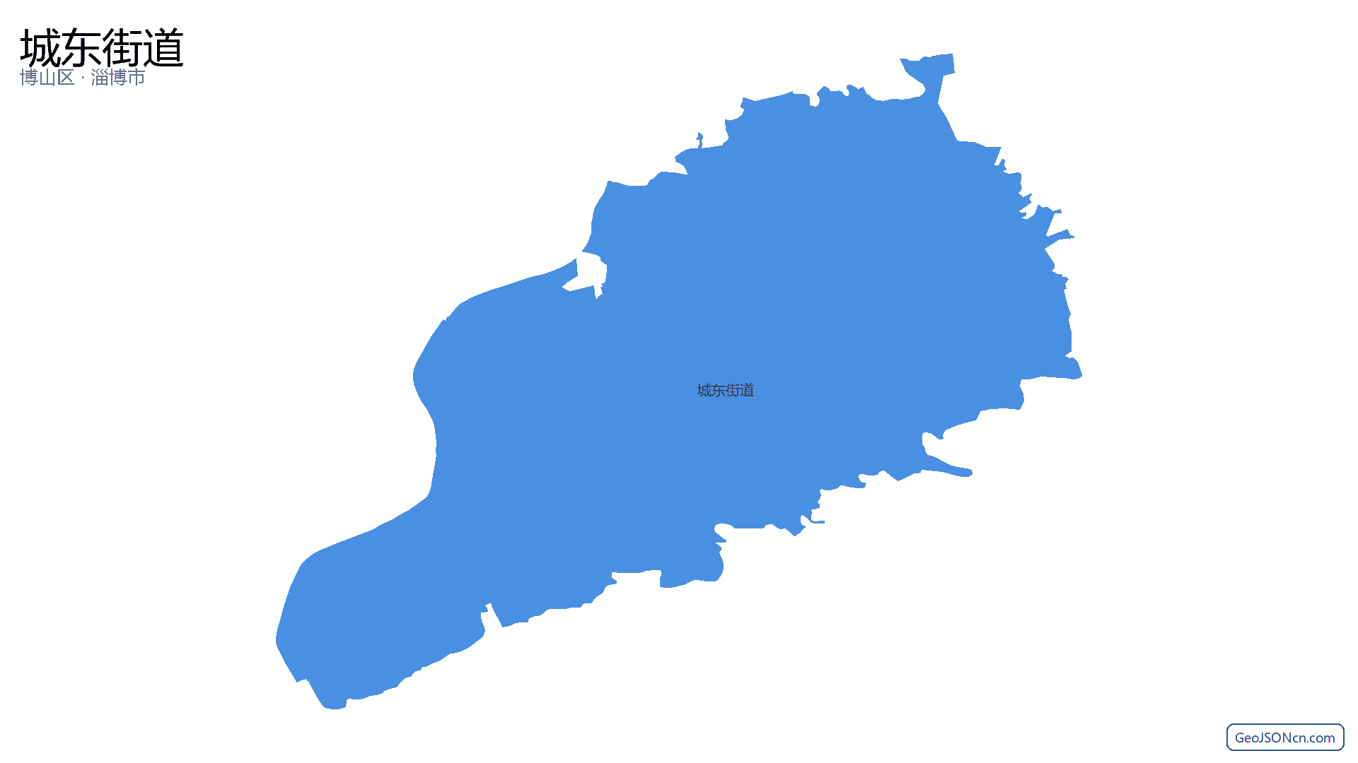 城东街道行政区划边界地图(博山区·淄博市),提供GeoJSON、SHP矢量边界数据下载及高清地图大图(PNG/JPG) - GeoJSONcn.com