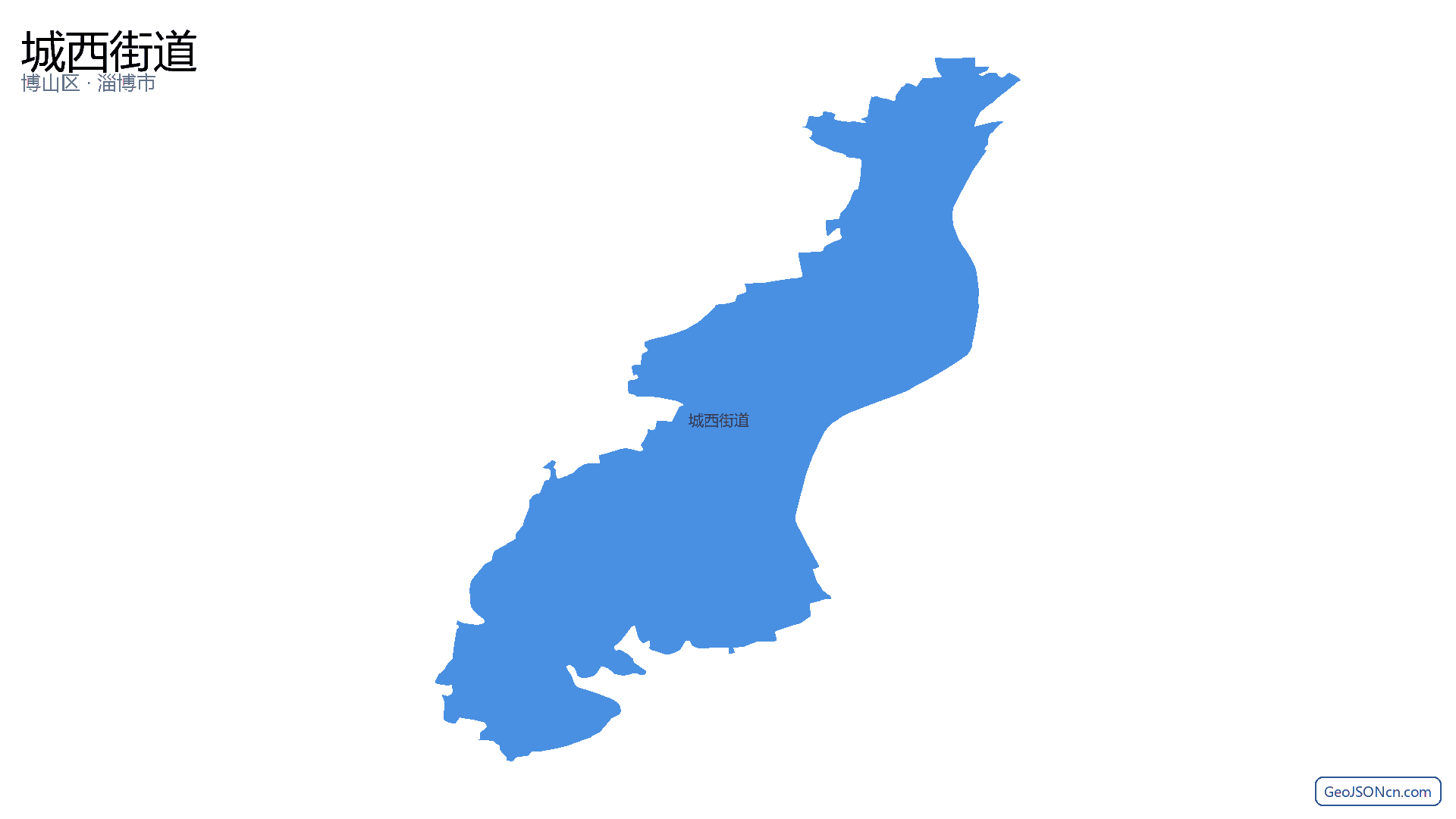 城西街道行政区划边界地图(博山区·淄博市),提供GeoJSON、SHP矢量边界数据下载及高清地图大图(PNG/JPG) - GeoJSONcn.com